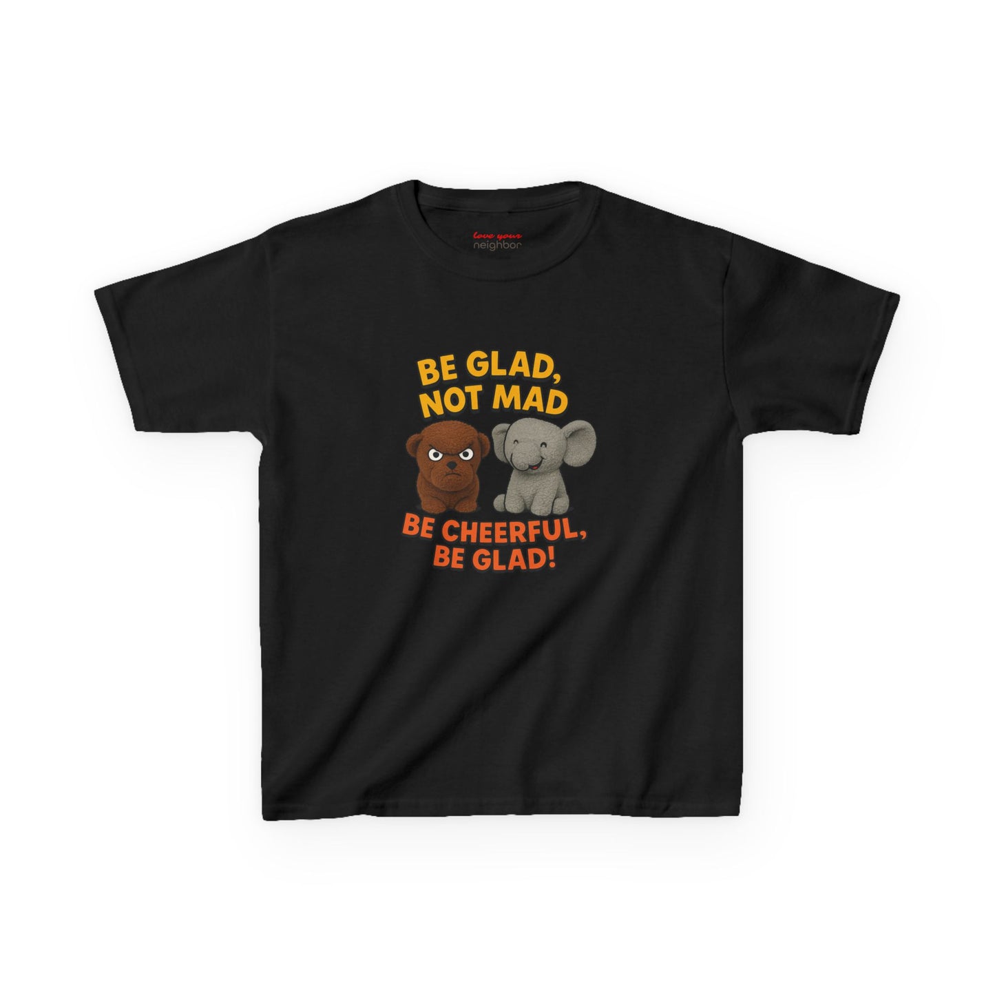 Kids Fun Graphic Tee - Be Glad Not Mad, Cheerful Humor Shirt, Birthday Gift, Playful Attire, Summer Wear, Kids Party Tee