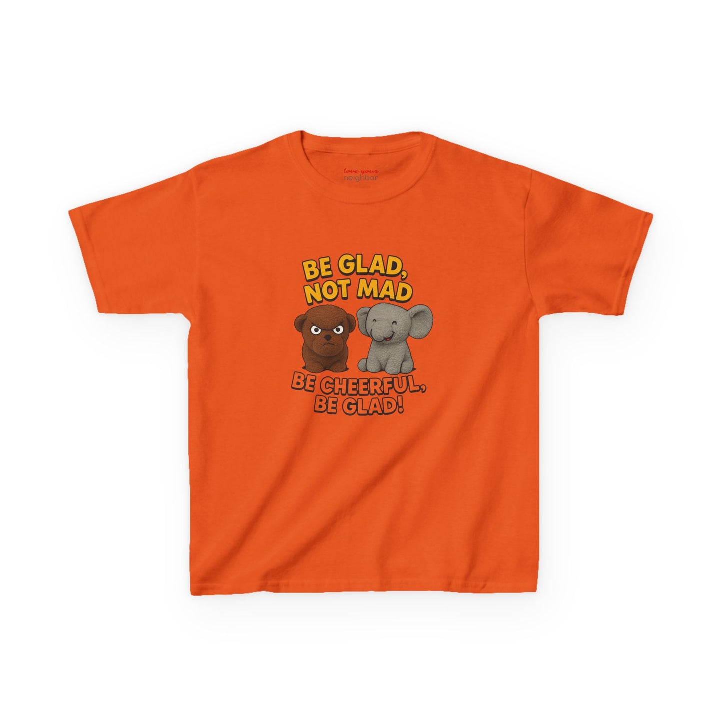 Kids Fun Graphic Tee - Be Glad Not Mad, Cheerful Humor Shirt, Birthday Gift, Playful Attire, Summer Wear, Kids Party Tee
