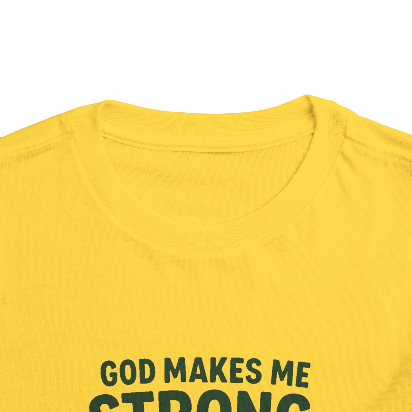 Faith-Inspired Toddler Tee, God Makes Me Strong Shirt, Encouraging Kids T-Shirt, Christian Youth Tee, Playtime and Church Outfit