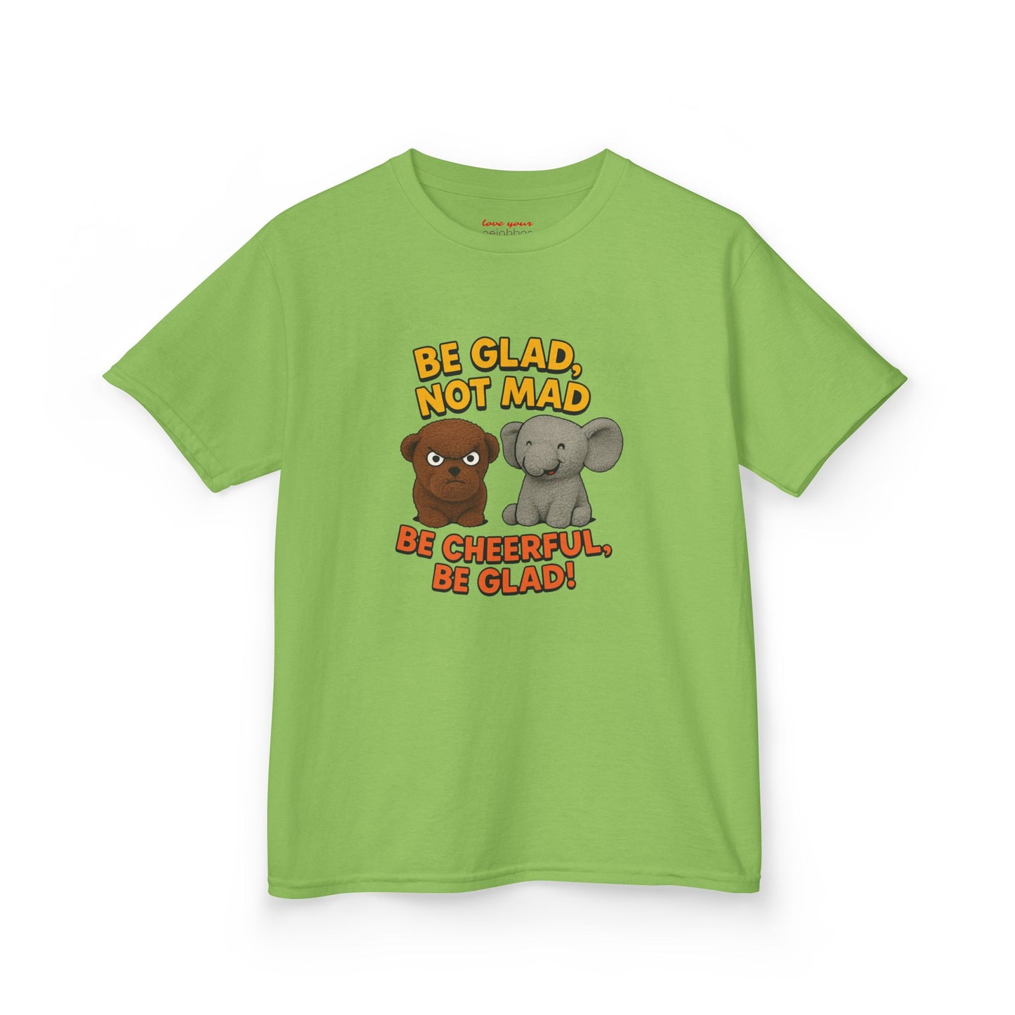 Kids Fun Graphic Tee - Be Glad Not Mad, Cheerful Humor Shirt, Birthday Gift, Playful Attire, Summer Wear, Kids Party Tee