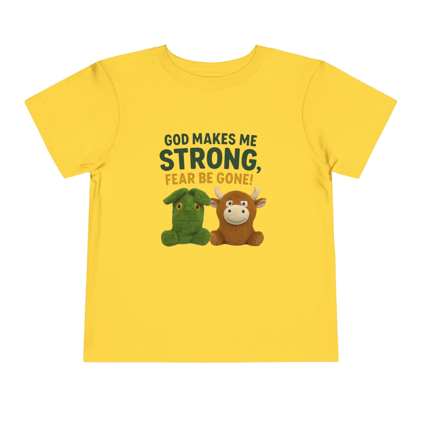 Faith-Inspired Toddler Tee, God Makes Me Strong Shirt, Encouraging Kids T-Shirt, Christian Youth Tee, Playtime and Church Outfit