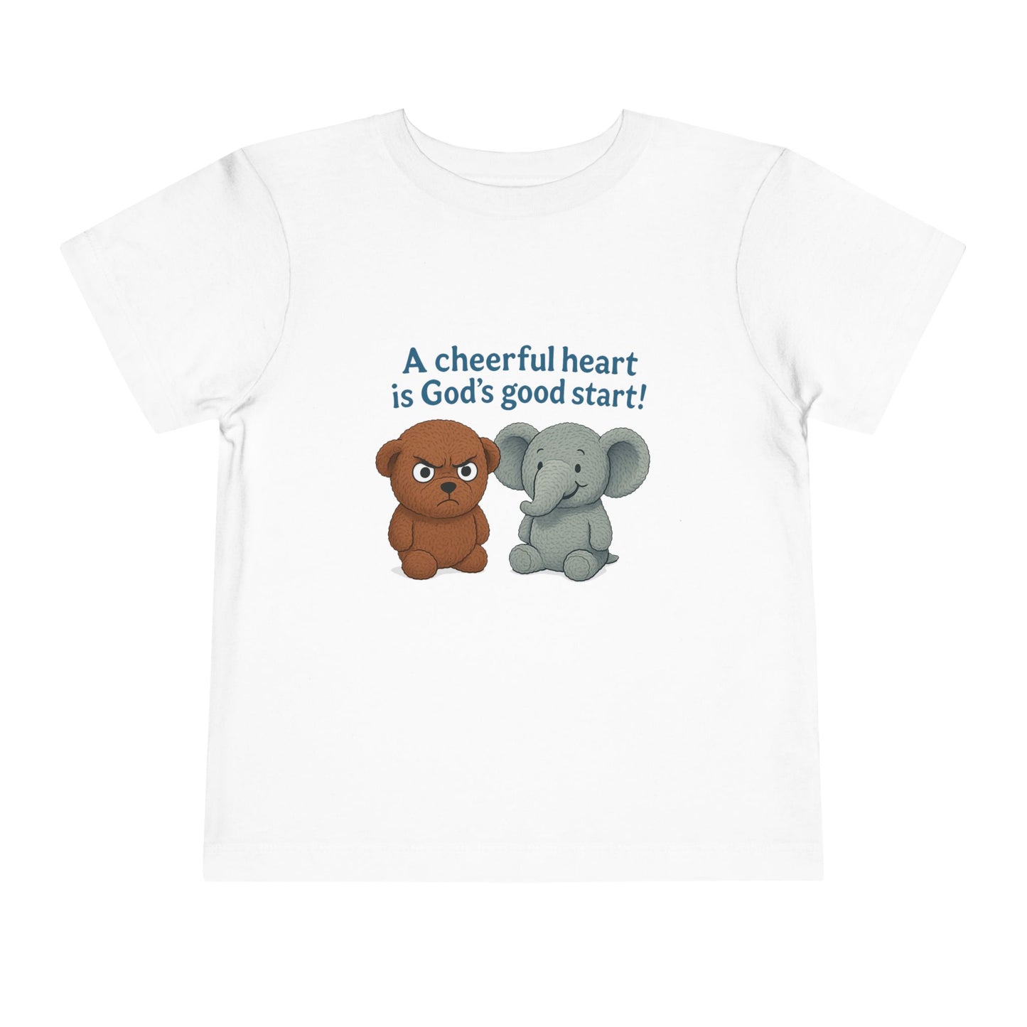 Toddler Short Sleeve Tee - Cheerful Heart Design, Kids Gift, Cute T-Shirt, Toddler Fashion, Playdate Essentials, Christian Apparel