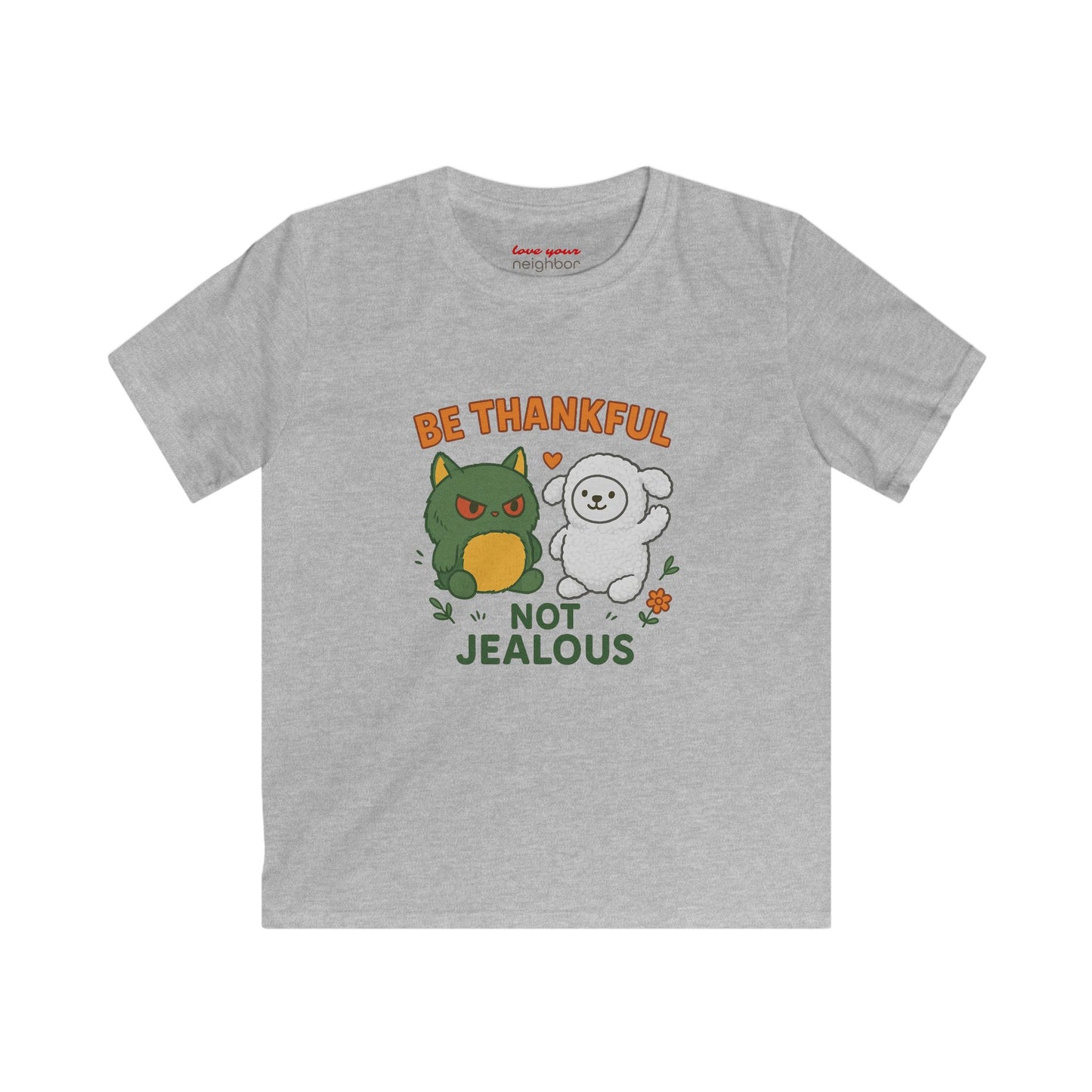 Kids Gratitude Tee, Be Thankful Not Jealous Shirt, Fall Outfit, Thanksgiving Gift, Cute Kids Apparel, Family Gatherings