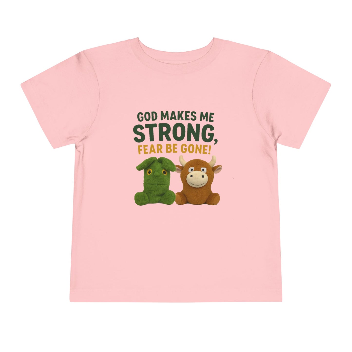 Faith-Inspired Toddler Tee, God Makes Me Strong Shirt, Encouraging Kids T-Shirt, Christian Youth Tee, Playtime and Church Outfit