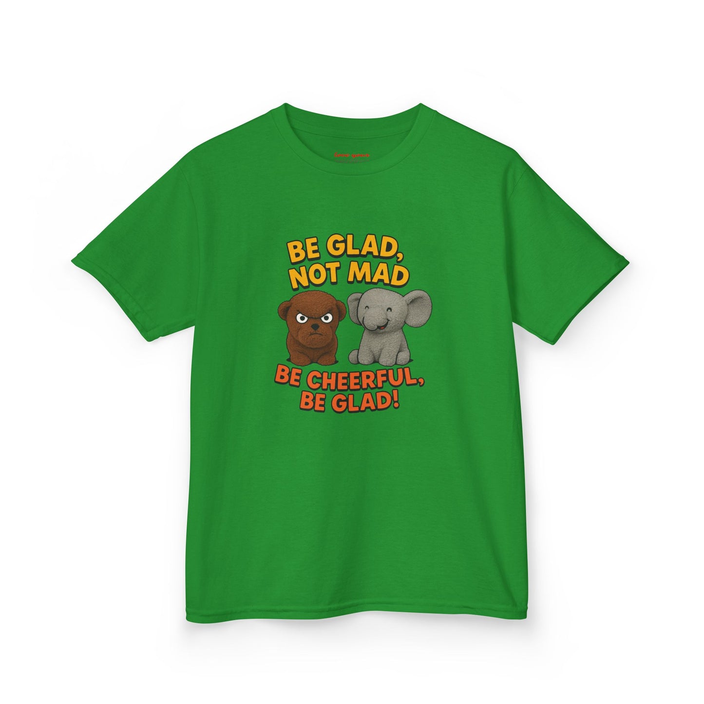 Kids Fun Graphic Tee - Be Glad Not Mad, Cheerful Humor Shirt, Birthday Gift, Playful Attire, Summer Wear, Kids Party Tee