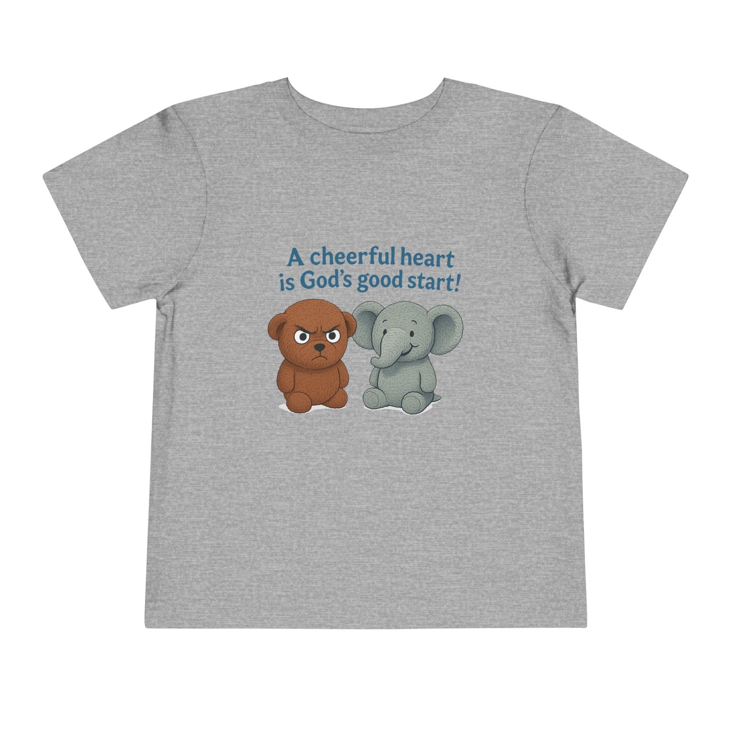 Toddler Short Sleeve Tee - Cheerful Heart Design, Kids Gift, Cute T-Shirt, Toddler Fashion, Playdate Essentials, Christian Apparel