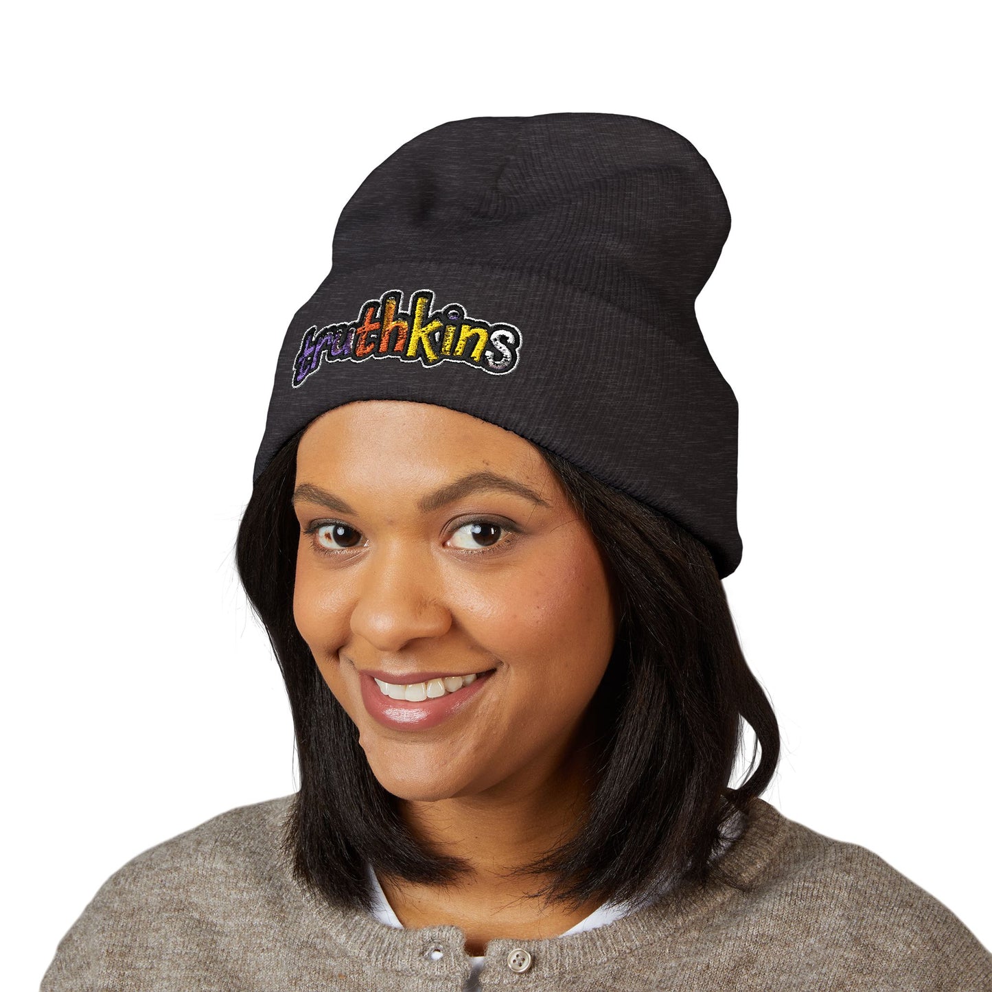 Trendy Embroidered Beanie - Truthkins, Winter Hat, Streetwear, Gift for Him/Her, Cozy Accessories