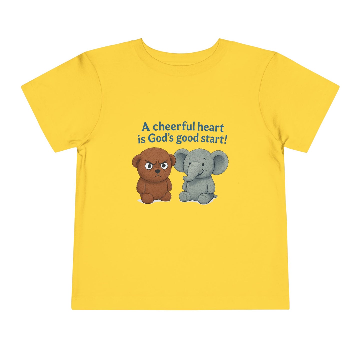 Toddler Short Sleeve Tee - Cheerful Heart Design, Kids Gift, Cute T-Shirt, Toddler Fashion, Playdate Essentials, Christian Apparel