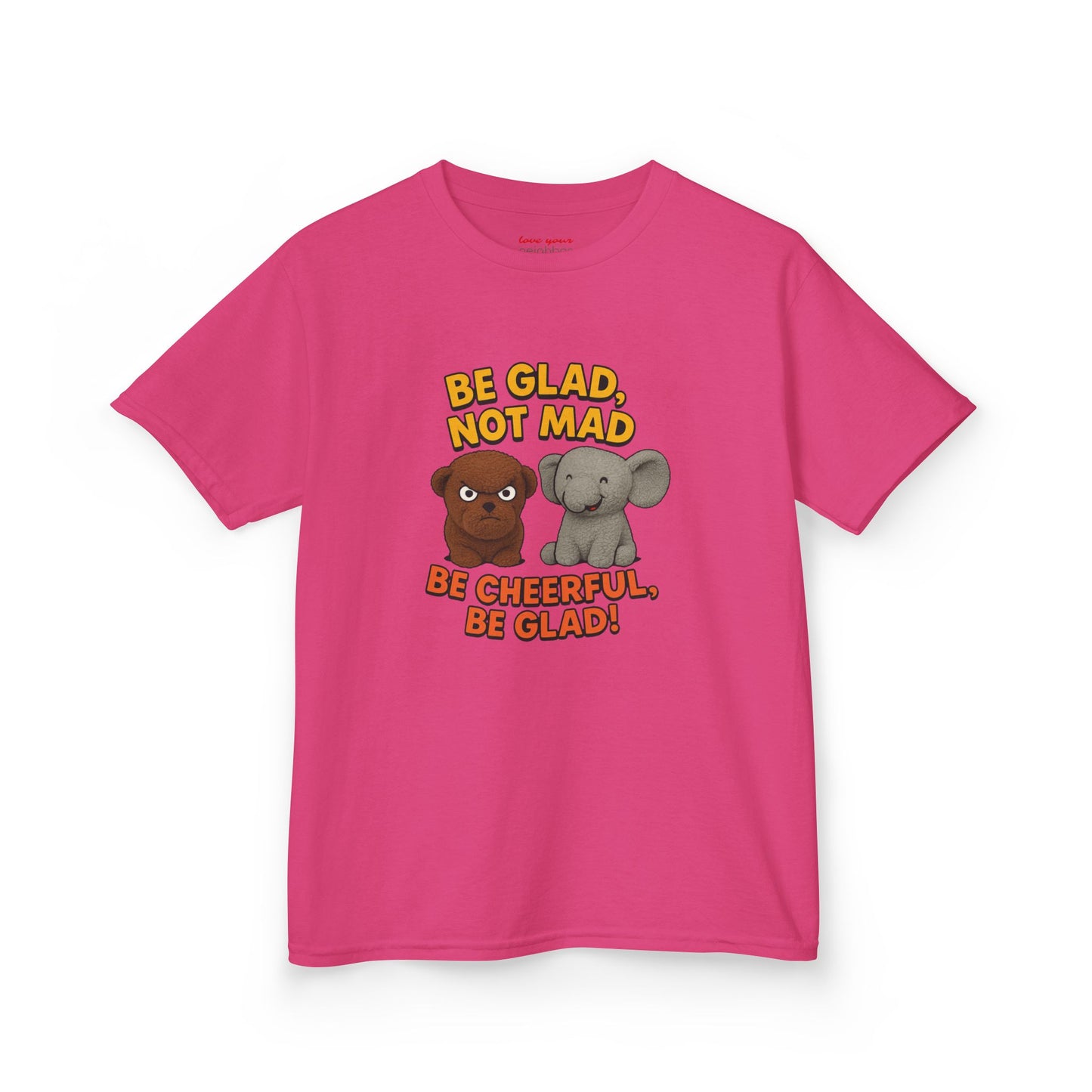 Kids Fun Graphic Tee - Be Glad Not Mad, Cheerful Humor Shirt, Birthday Gift, Playful Attire, Summer Wear, Kids Party Tee