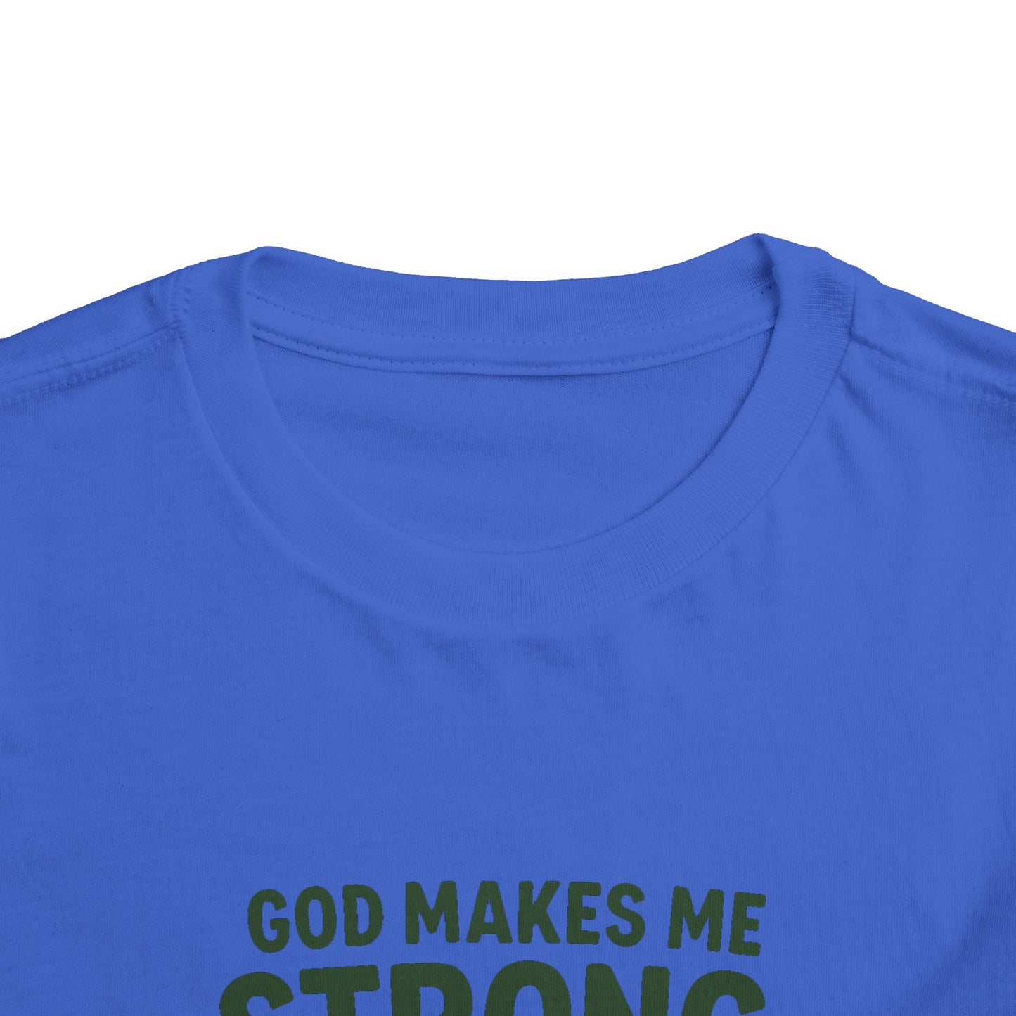 Faith-Inspired Toddler Tee, God Makes Me Strong Shirt, Encouraging Kids T-Shirt, Christian Youth Tee, Playtime and Church Outfit