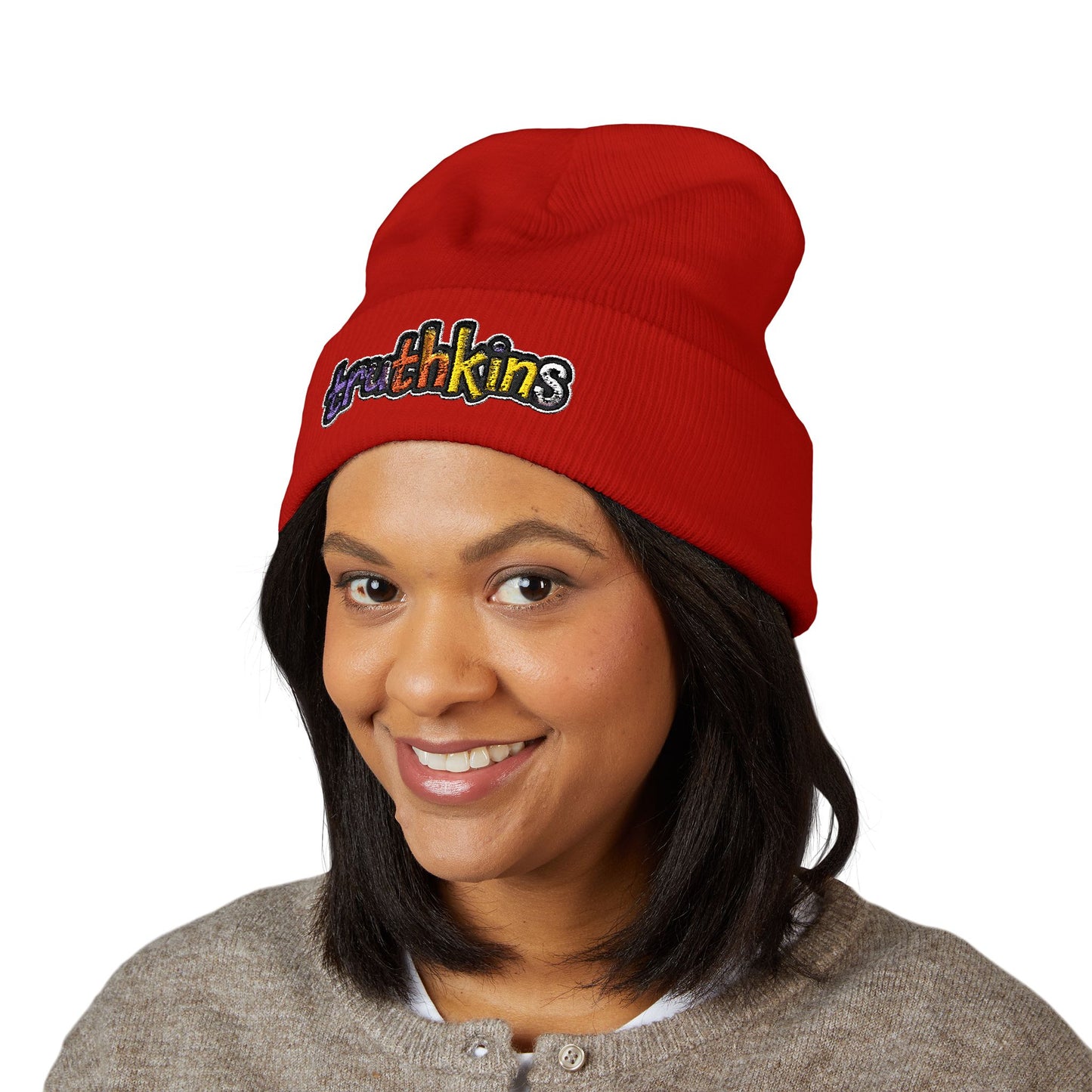 Trendy Embroidered Beanie - Truthkins, Winter Hat, Streetwear, Gift for Him/Her, Cozy Accessories