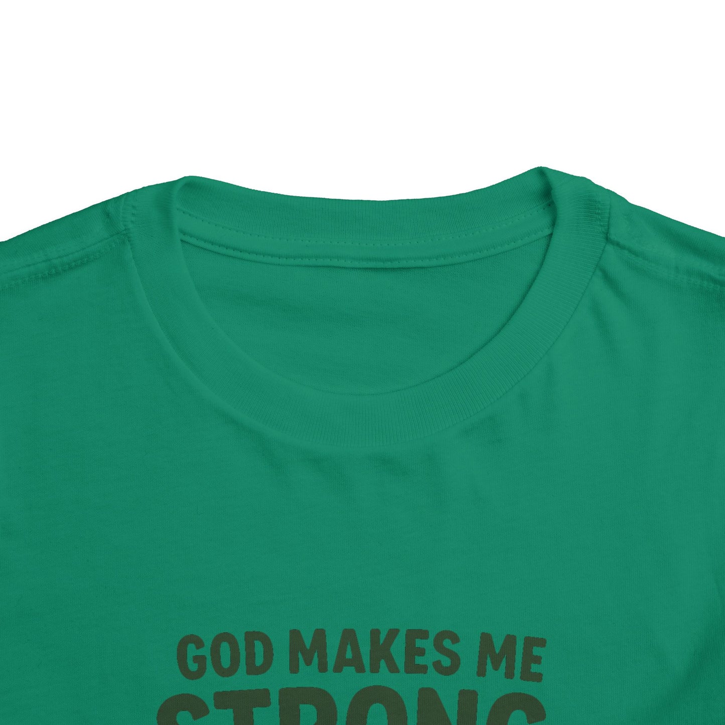 Faith-Inspired Toddler Tee, God Makes Me Strong Shirt, Encouraging Kids T-Shirt, Christian Youth Tee, Playtime and Church Outfit