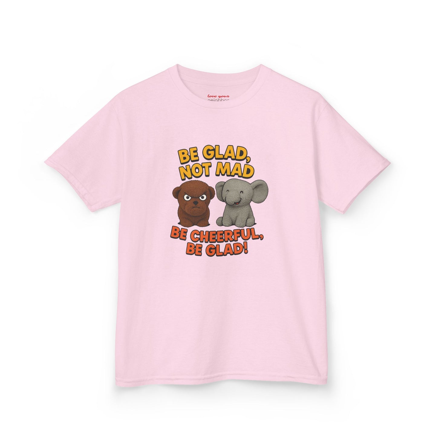 Kids Fun Graphic Tee - Be Glad Not Mad, Cheerful Humor Shirt, Birthday Gift, Playful Attire, Summer Wear, Kids Party Tee