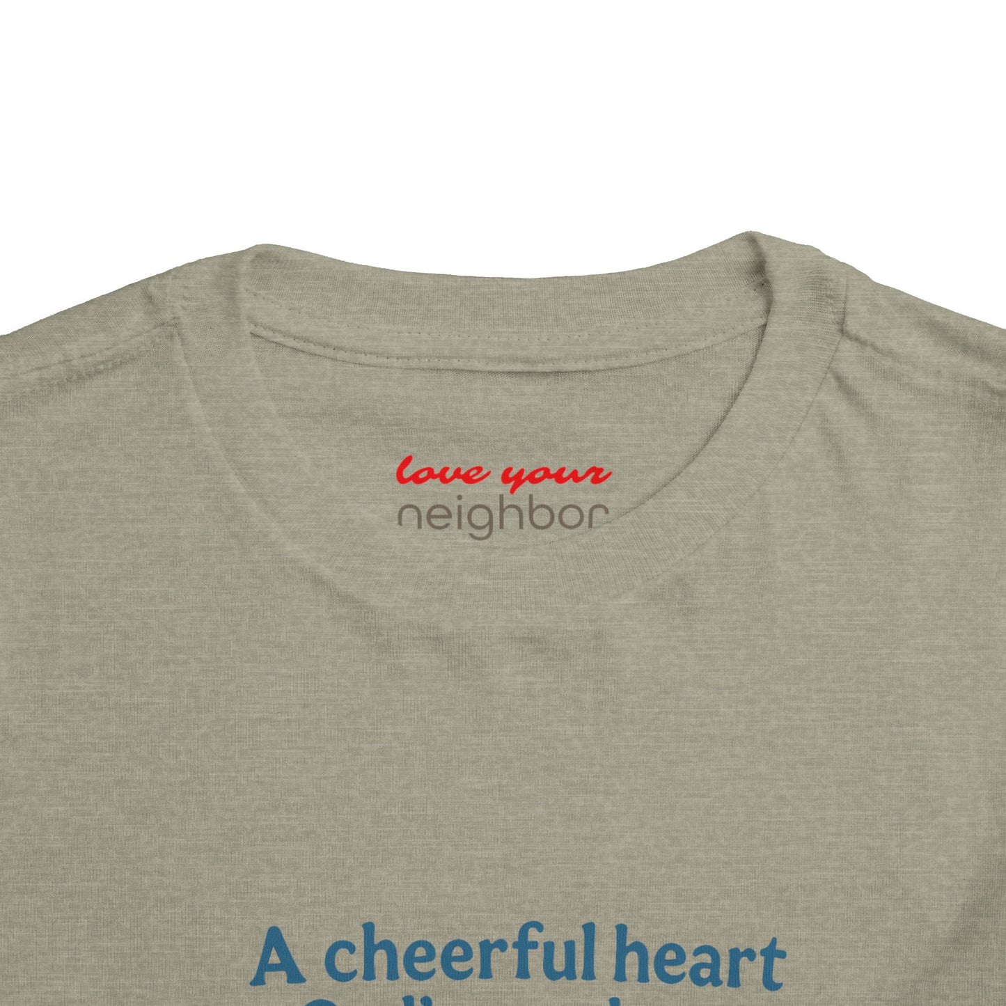 Toddler Short Sleeve Tee - Cheerful Heart Design, Kids Gift, Cute T-Shirt, Toddler Fashion, Playdate Essentials, Christian Apparel