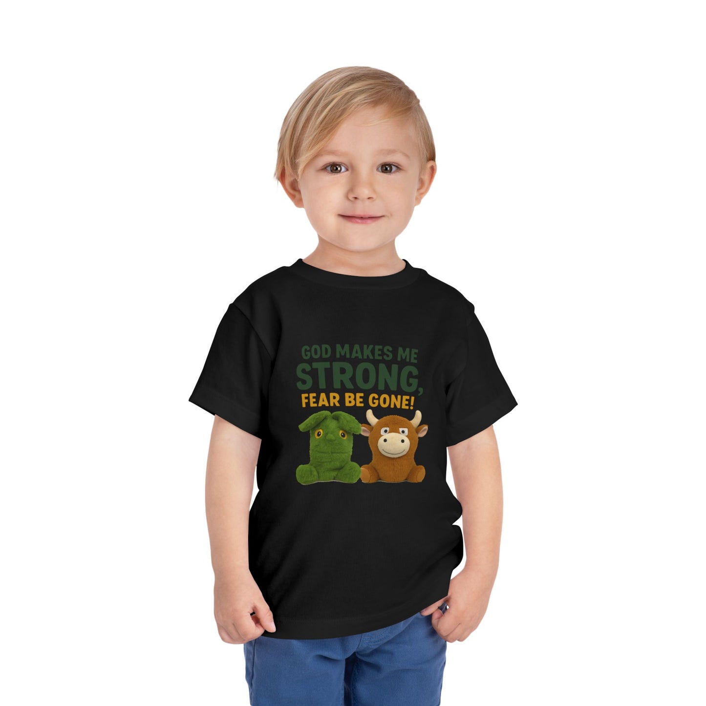 Faith-Inspired Toddler Tee, God Makes Me Strong Shirt, Encouraging Kids T-Shirt, Christian Youth Tee, Playtime and Church Outfit