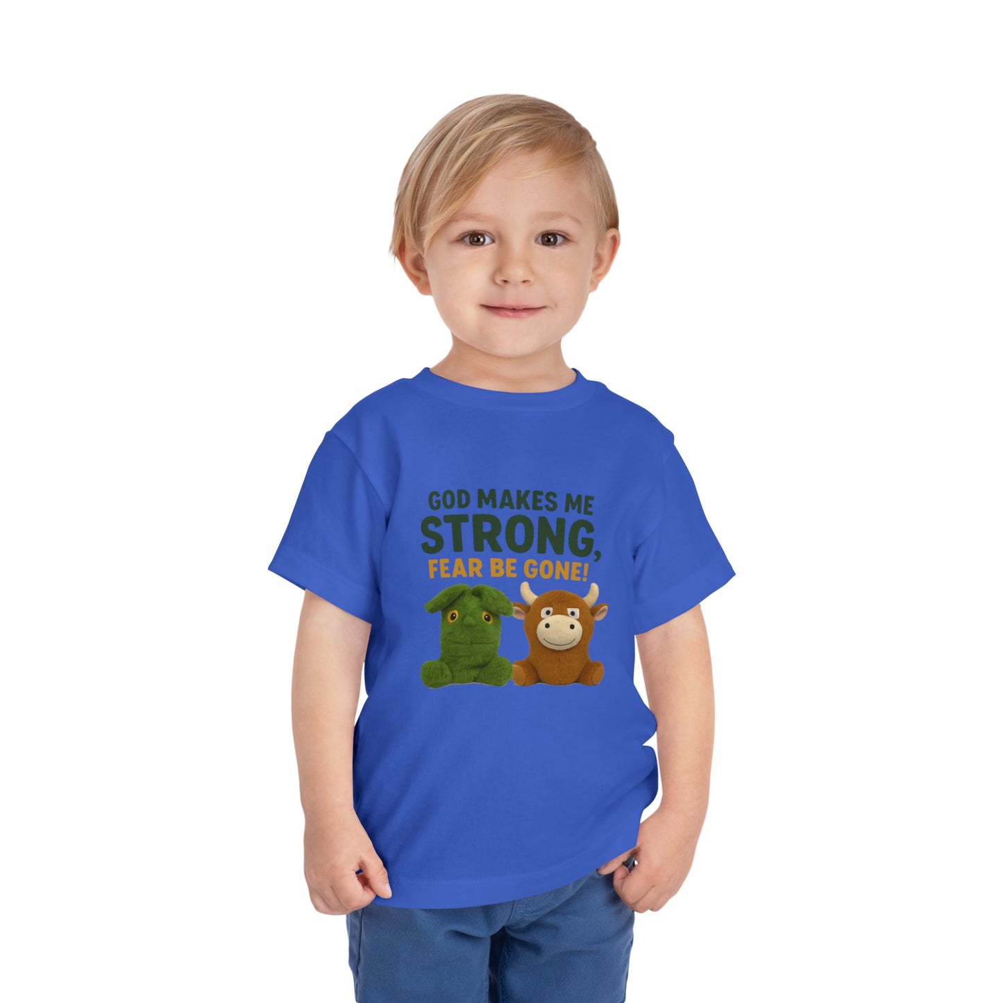 Faith-Inspired Toddler Tee, God Makes Me Strong Shirt, Encouraging Kids T-Shirt, Christian Youth Tee, Playtime and Church Outfit
