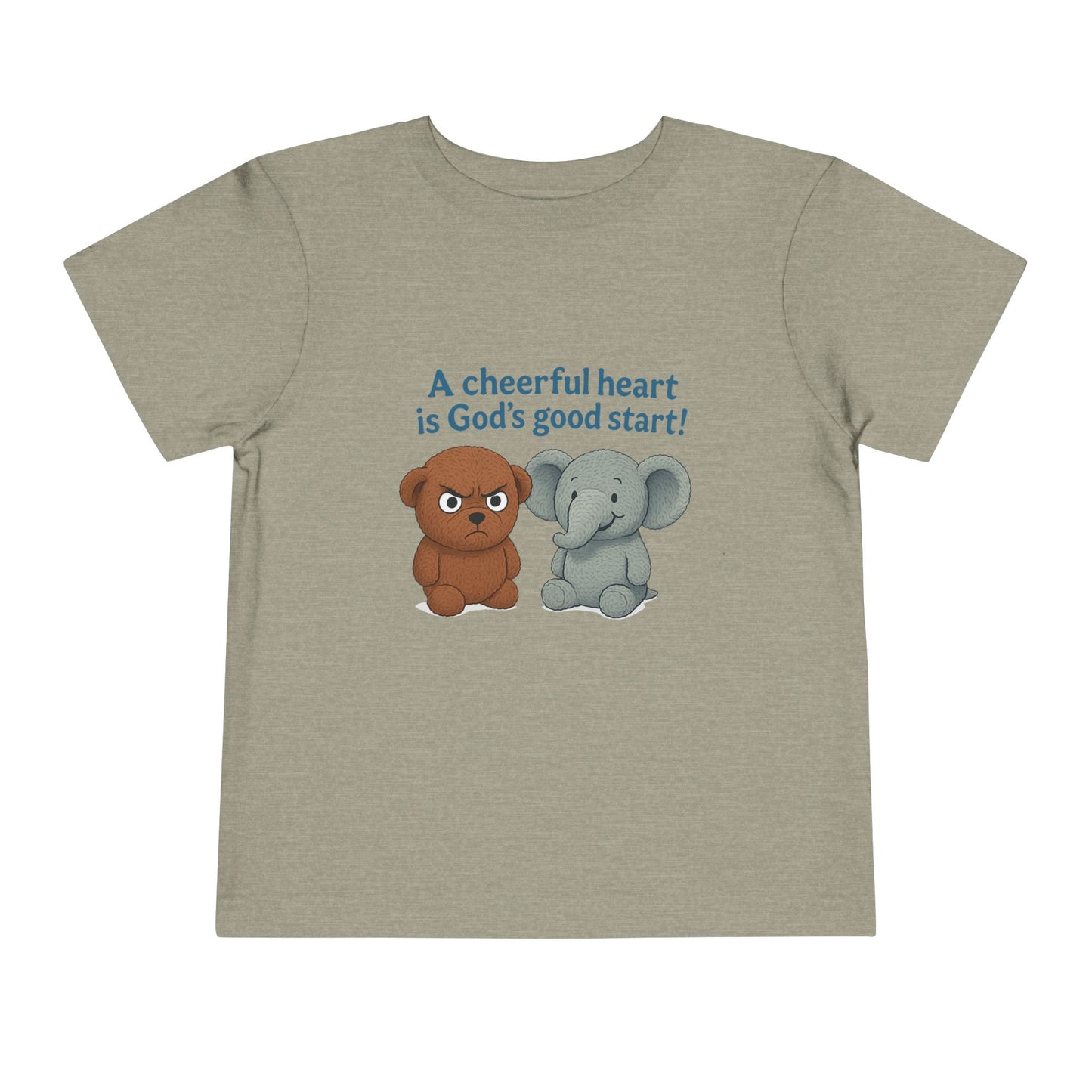 Toddler Short Sleeve Tee - Cheerful Heart Design, Kids Gift, Cute T-Shirt, Toddler Fashion, Playdate Essentials, Christian Apparel