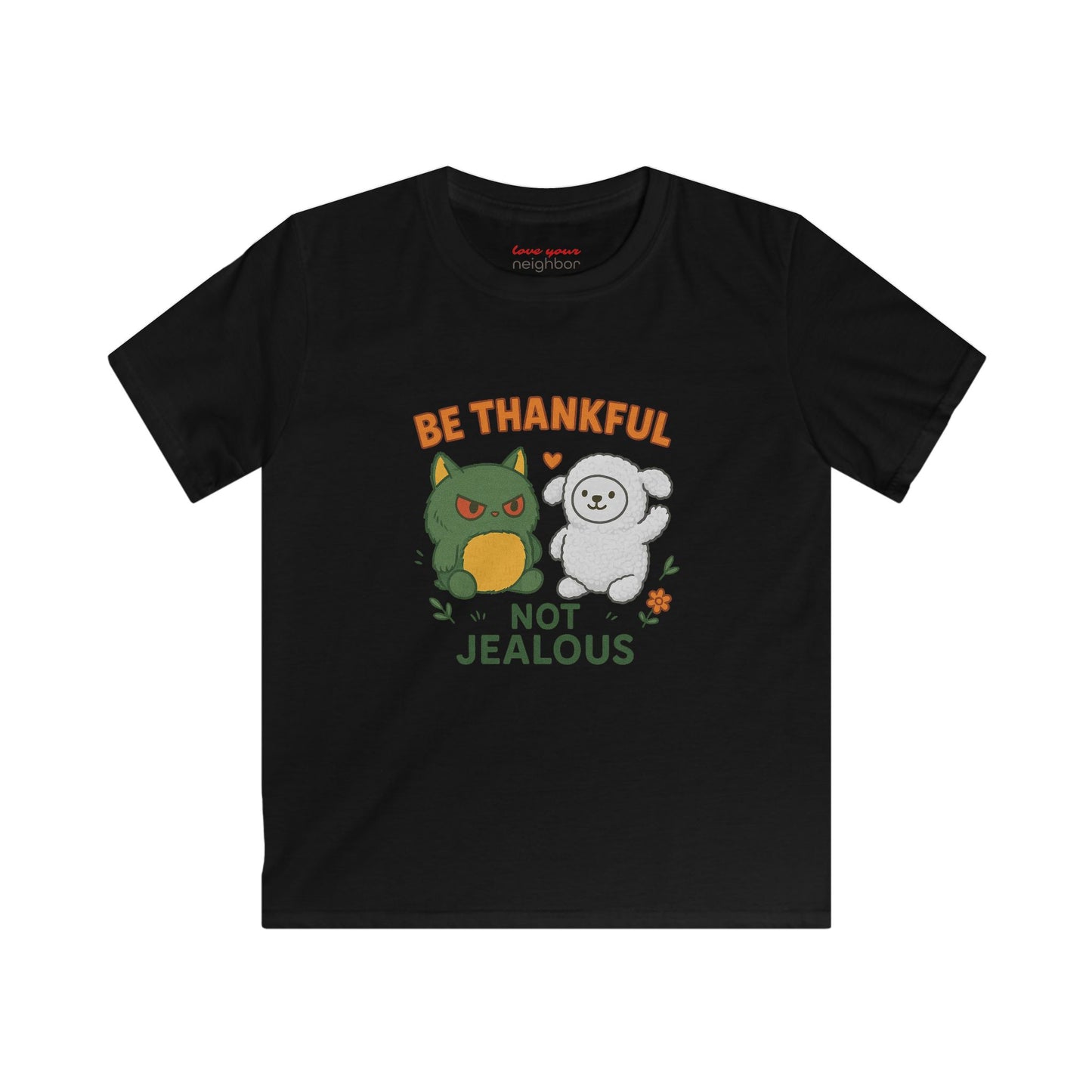 Kids Gratitude Tee, Be Thankful Not Jealous Shirt, Fall Outfit, Thanksgiving Gift, Cute Kids Apparel, Family Gatherings