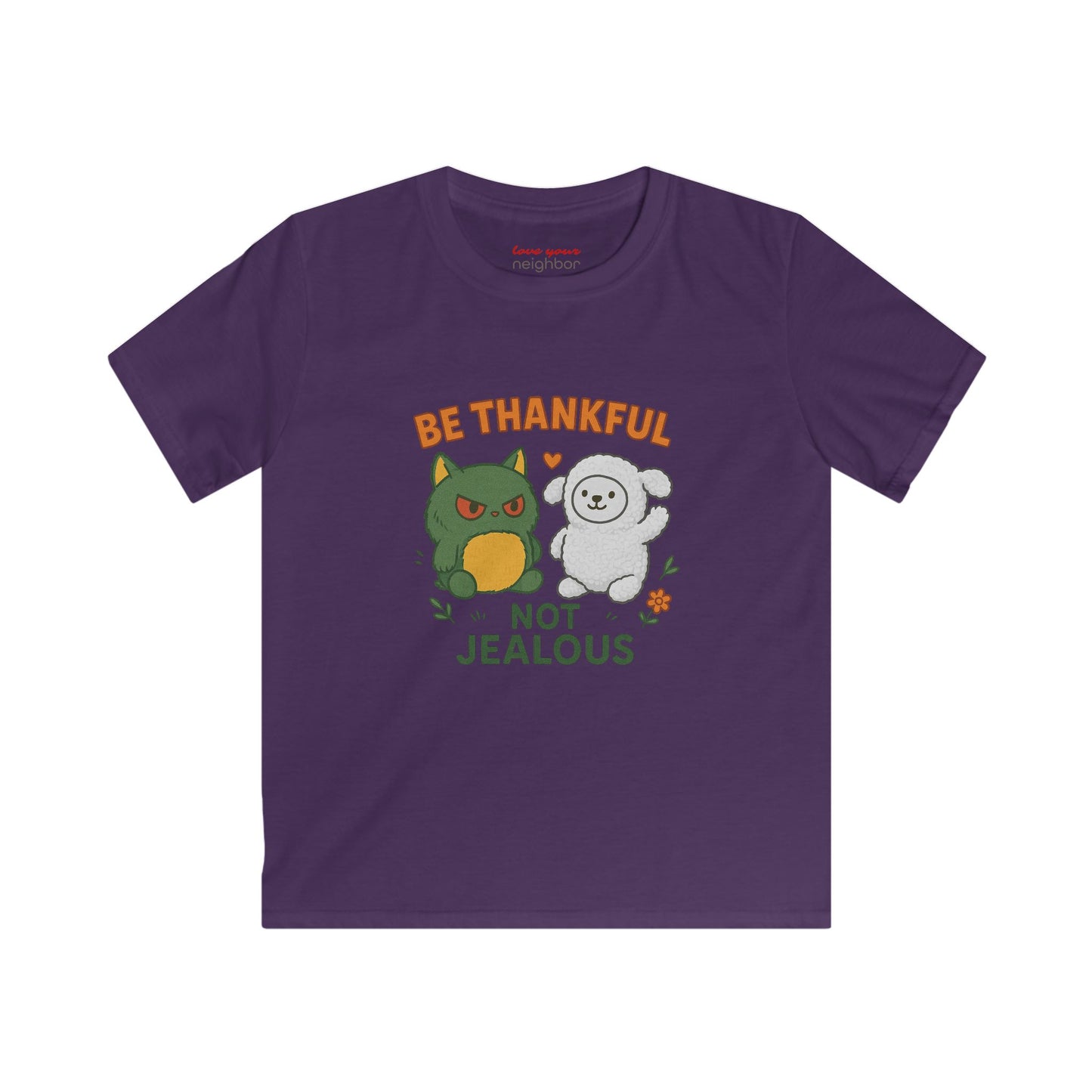 Kids Gratitude Tee, Be Thankful Not Jealous Shirt, Fall Outfit, Thanksgiving Gift, Cute Kids Apparel, Family Gatherings