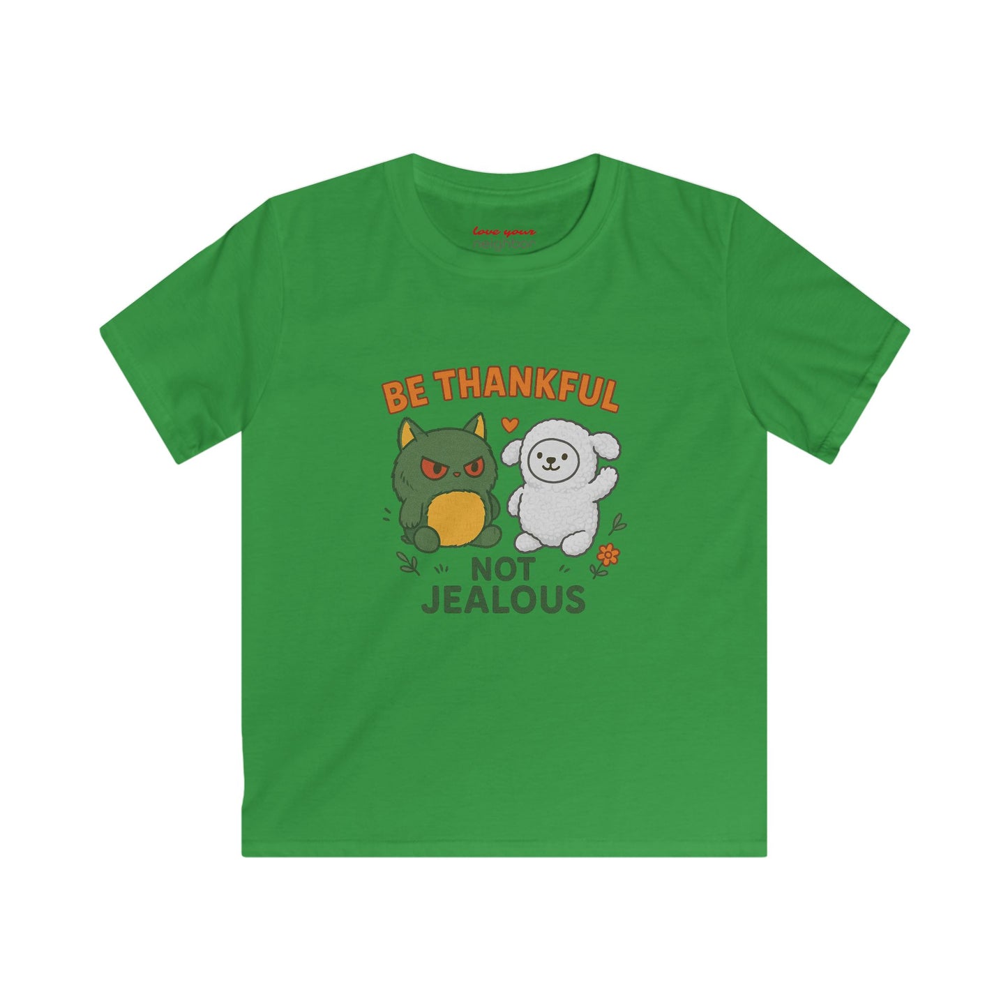 Kids Gratitude Tee, Be Thankful Not Jealous Shirt, Fall Outfit, Thanksgiving Gift, Cute Kids Apparel, Family Gatherings