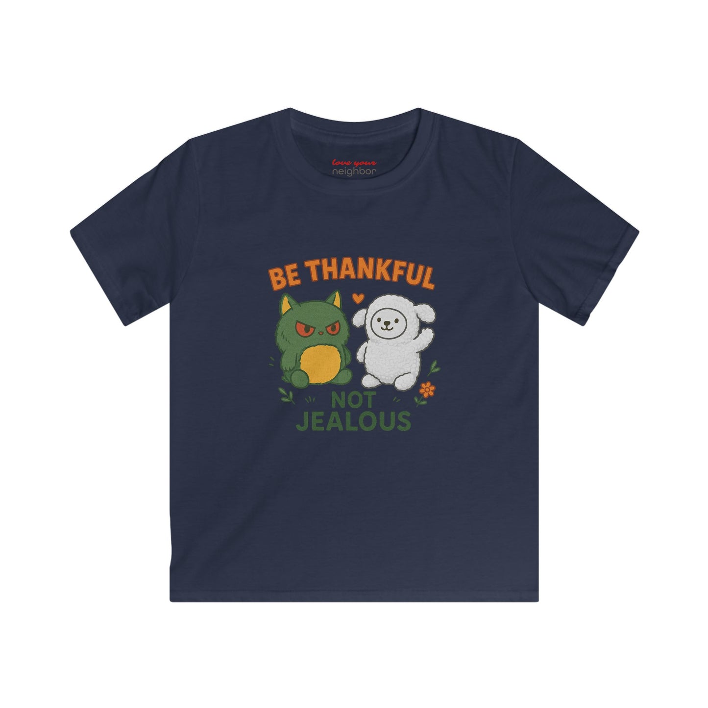 Kids Gratitude Tee, Be Thankful Not Jealous Shirt, Fall Outfit, Thanksgiving Gift, Cute Kids Apparel, Family Gatherings
