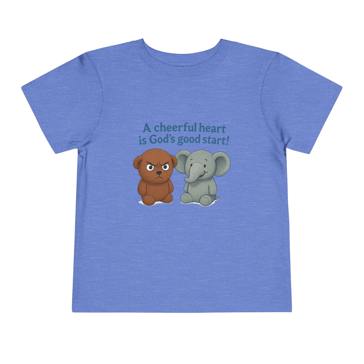 Toddler Short Sleeve Tee - Cheerful Heart Design, Kids Gift, Cute T-Shirt, Toddler Fashion, Playdate Essentials, Christian Apparel
