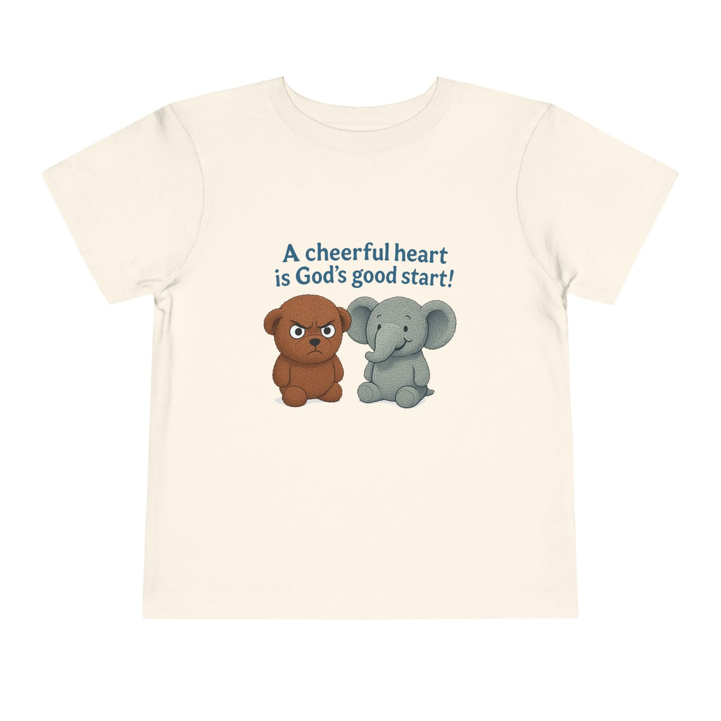 Toddler Short Sleeve Tee - Cheerful Heart Design, Kids Gift, Cute T-Shirt, Toddler Fashion, Playdate Essentials, Christian Apparel