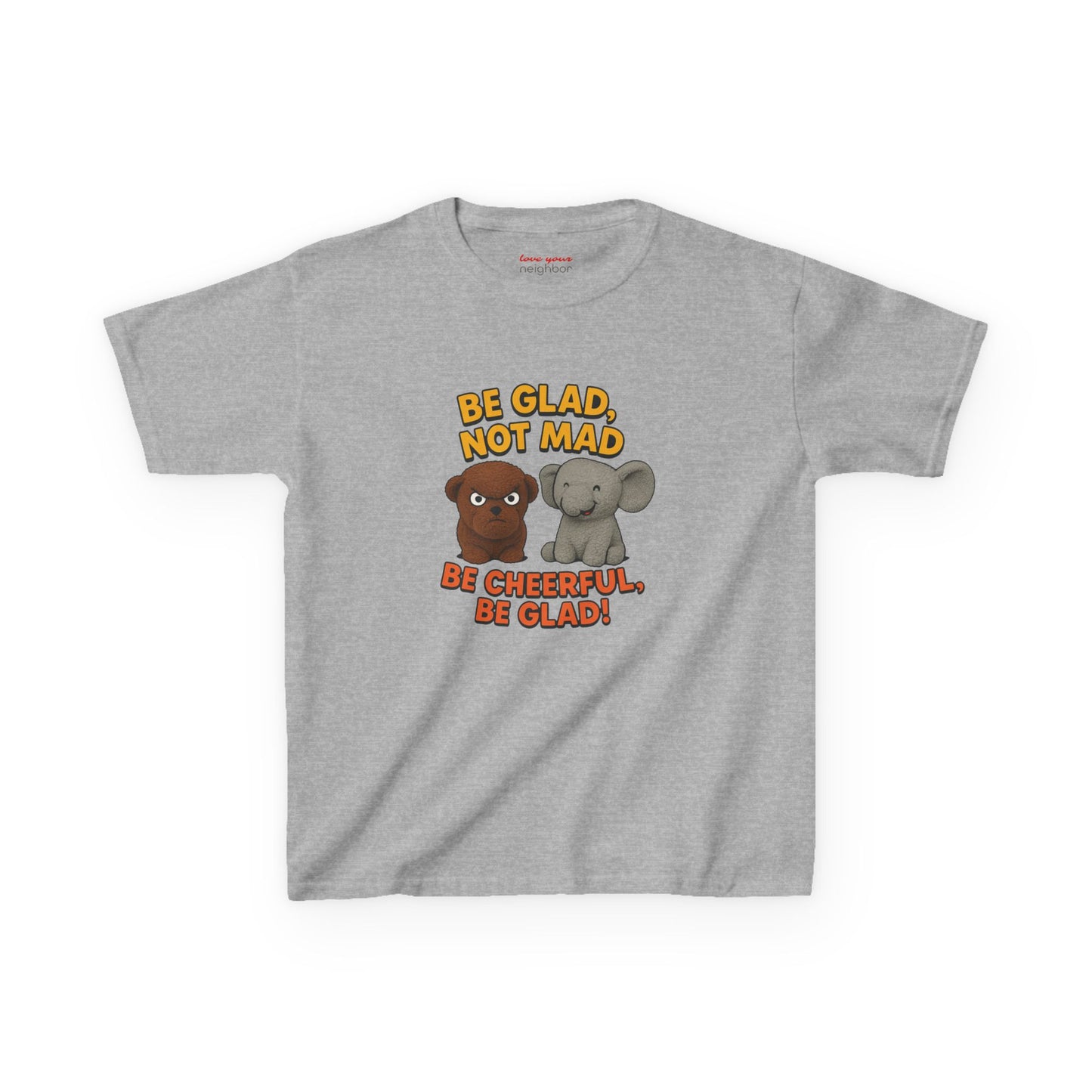 Kids Fun Graphic Tee - Be Glad Not Mad, Cheerful Humor Shirt, Birthday Gift, Playful Attire, Summer Wear, Kids Party Tee