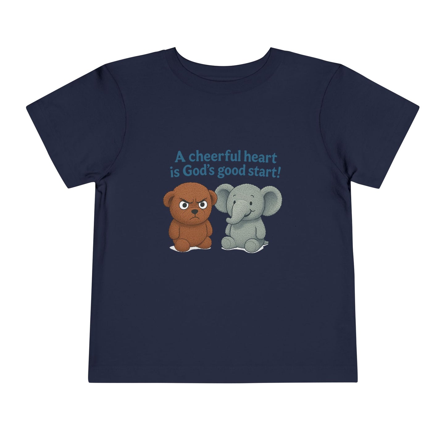 Toddler Short Sleeve Tee - Cheerful Heart Design, Kids Gift, Cute T-Shirt, Toddler Fashion, Playdate Essentials, Christian Apparel