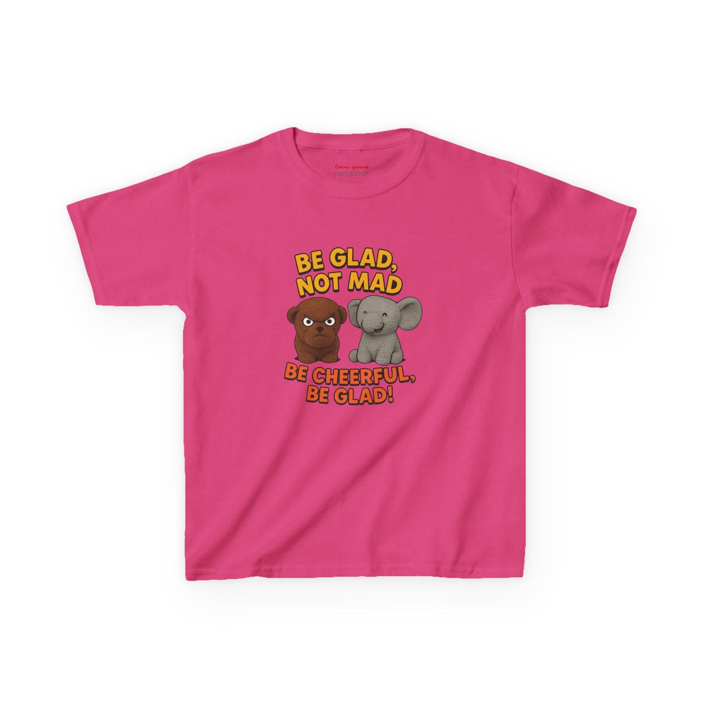 Kids Fun Graphic Tee - Be Glad Not Mad, Cheerful Humor Shirt, Birthday Gift, Playful Attire, Summer Wear, Kids Party Tee