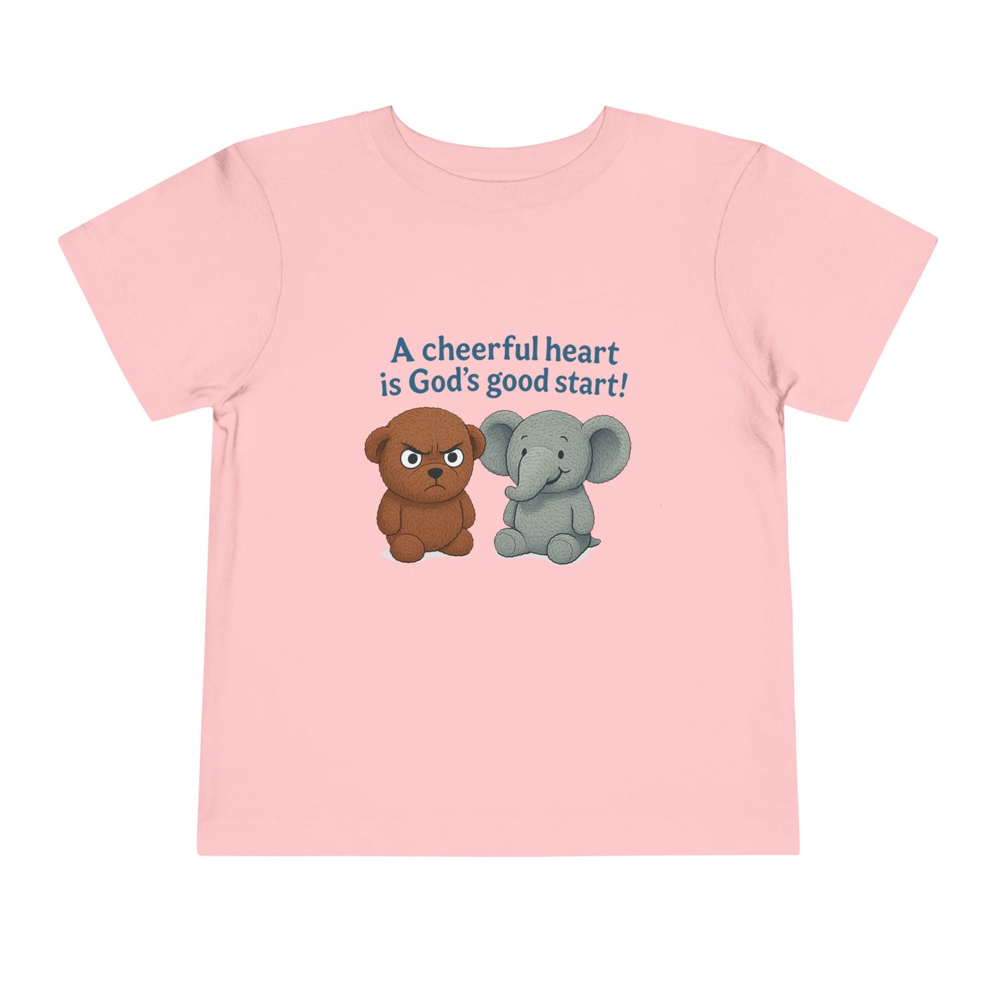 Toddler Short Sleeve Tee - Cheerful Heart Design, Kids Gift, Cute T-Shirt, Toddler Fashion, Playdate Essentials, Christian Apparel