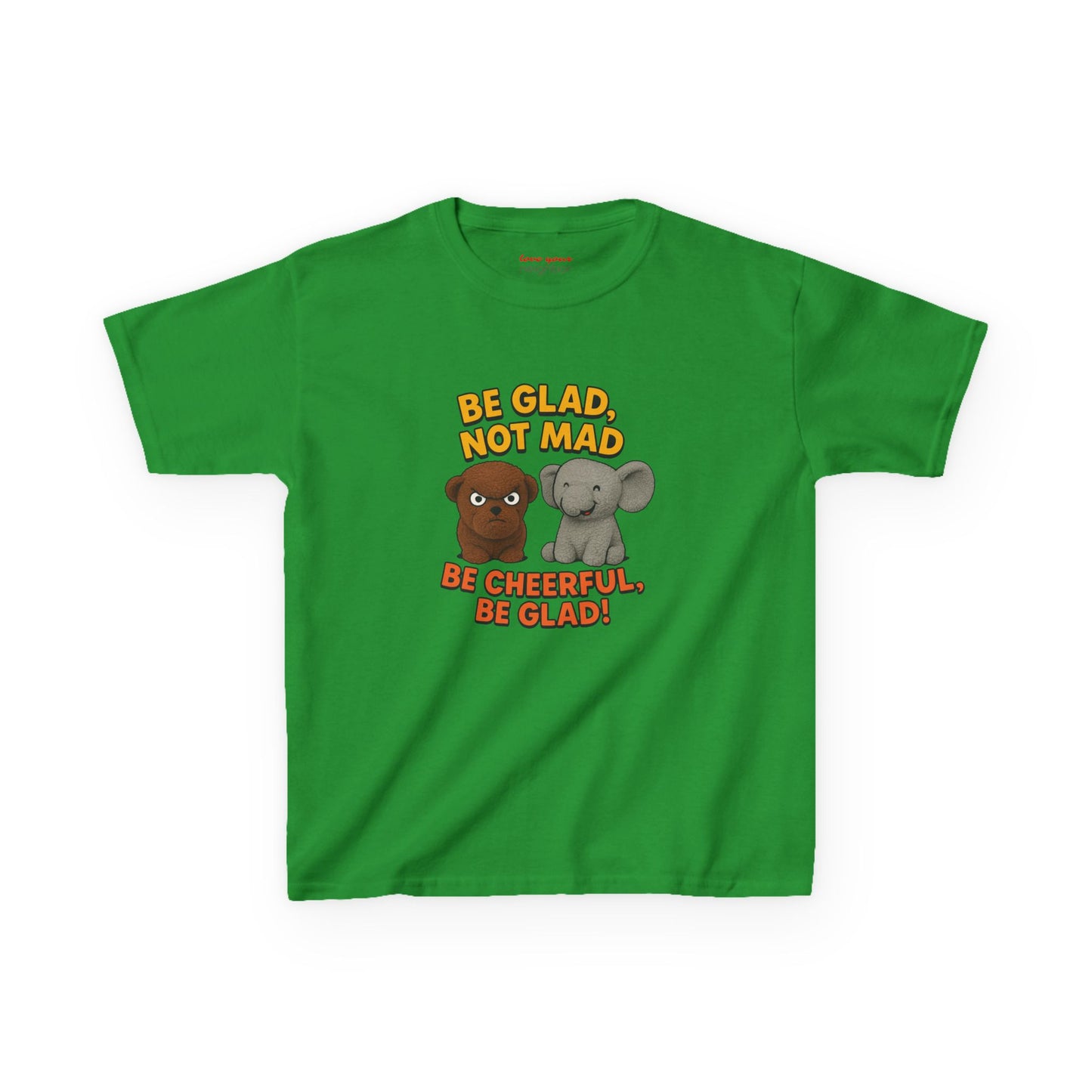 Kids Fun Graphic Tee - Be Glad Not Mad, Cheerful Humor Shirt, Birthday Gift, Playful Attire, Summer Wear, Kids Party Tee