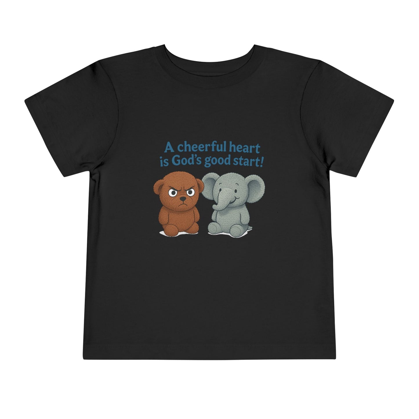 Toddler Short Sleeve Tee - Cheerful Heart Design, Kids Gift, Cute T-Shirt, Toddler Fashion, Playdate Essentials, Christian Apparel