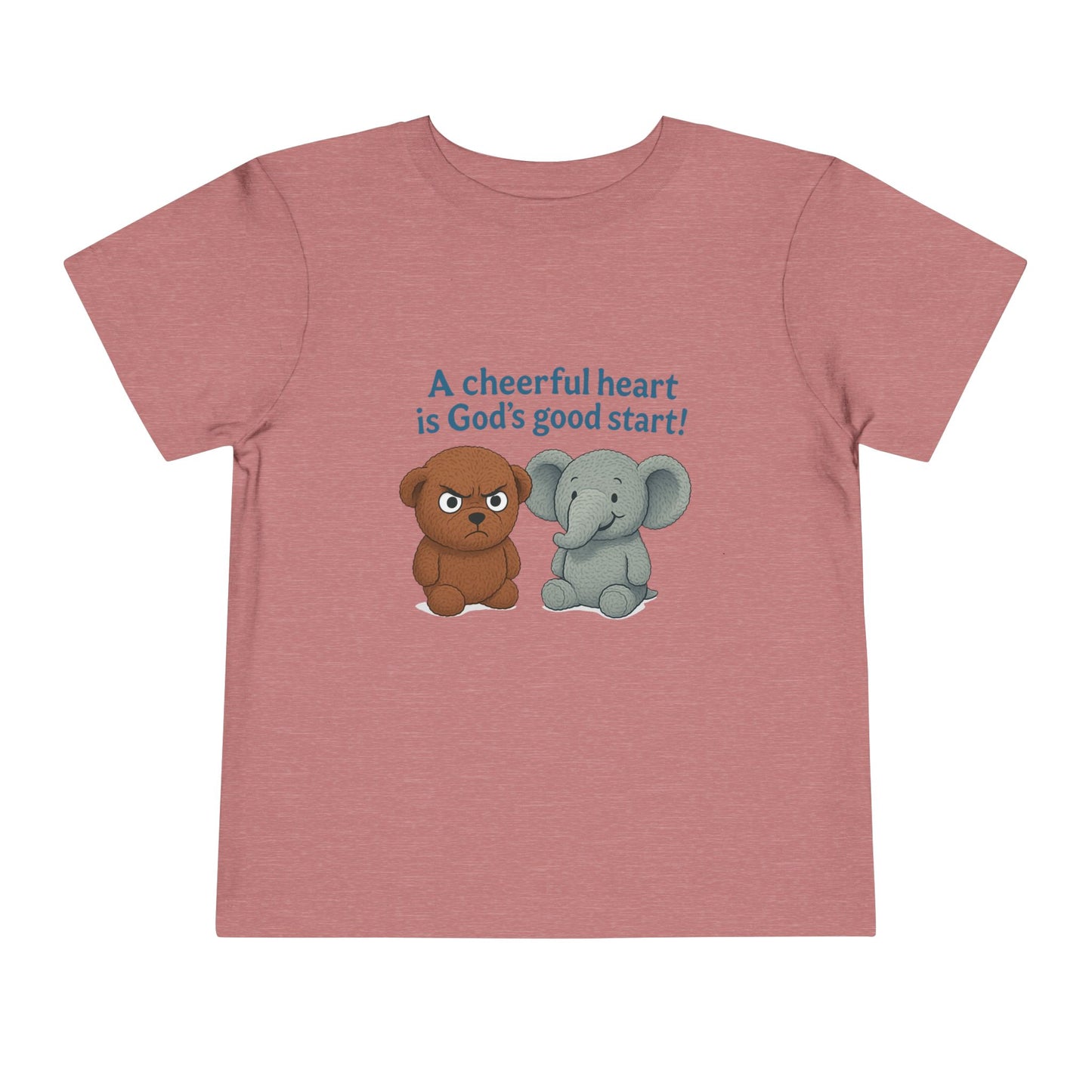 Toddler Short Sleeve Tee - Cheerful Heart Design, Kids Gift, Cute T-Shirt, Toddler Fashion, Playdate Essentials, Christian Apparel