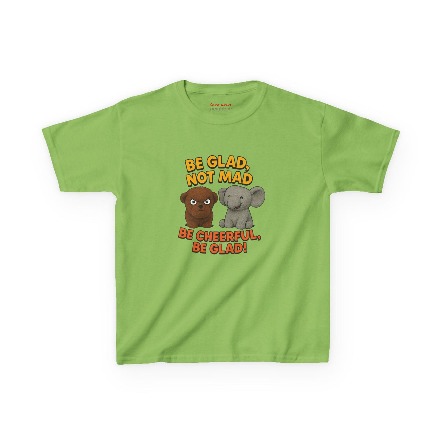 Kids Fun Graphic Tee - Be Glad Not Mad, Cheerful Humor Shirt, Birthday Gift, Playful Attire, Summer Wear, Kids Party Tee