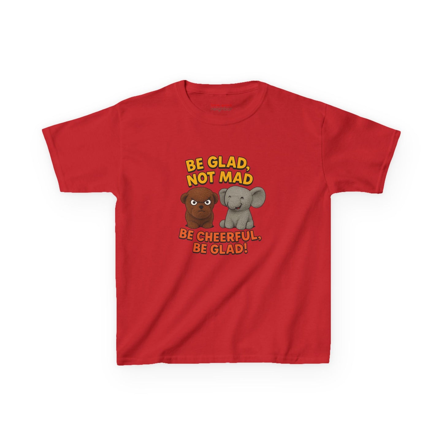 Kids Fun Graphic Tee - Be Glad Not Mad, Cheerful Humor Shirt, Birthday Gift, Playful Attire, Summer Wear, Kids Party Tee