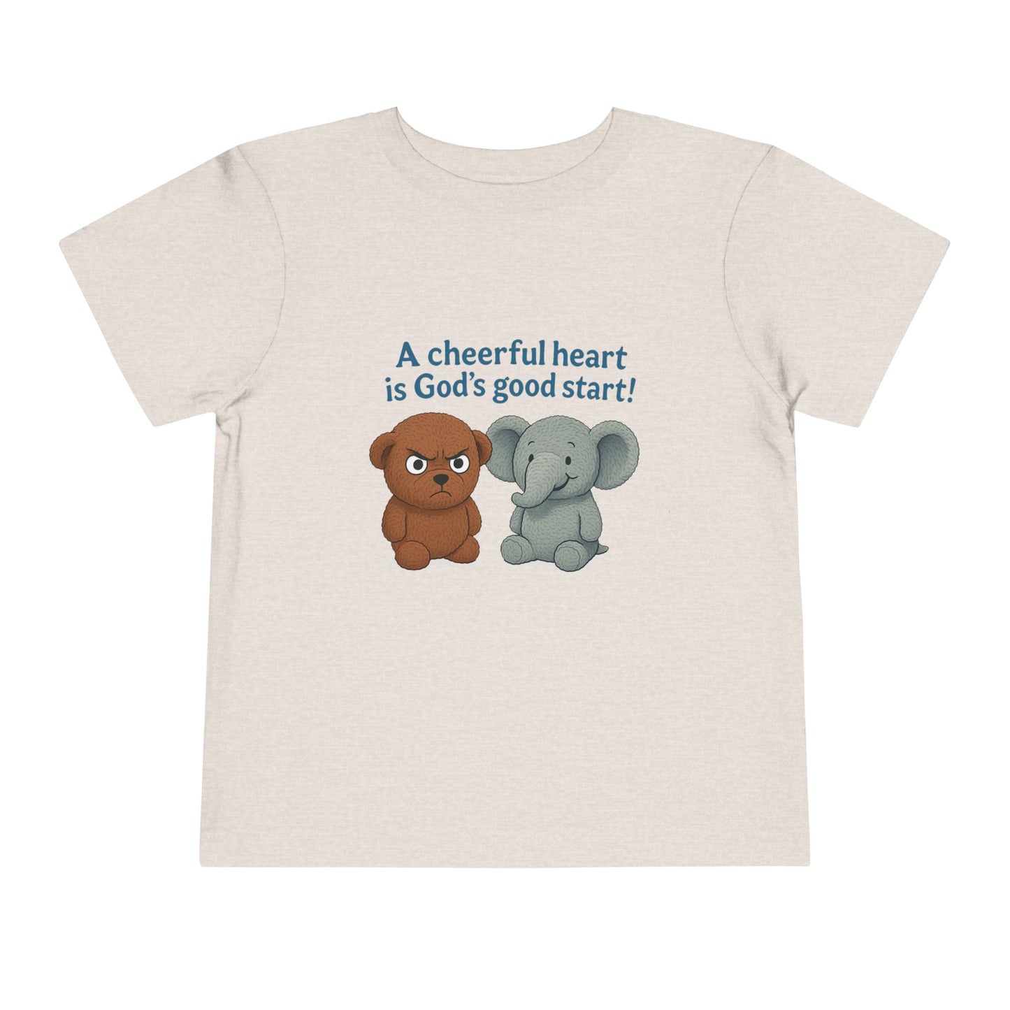 Toddler Short Sleeve Tee - Cheerful Heart Design, Kids Gift, Cute T-Shirt, Toddler Fashion, Playdate Essentials, Christian Apparel