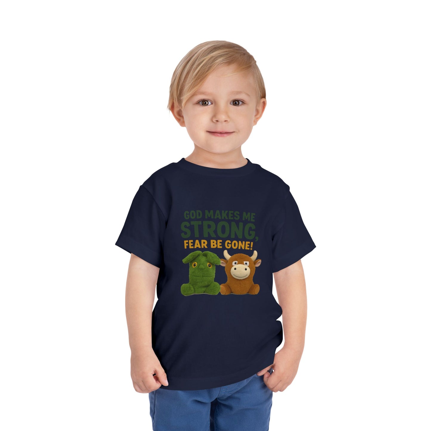 Faith-Inspired Toddler Tee, God Makes Me Strong Shirt, Encouraging Kids T-Shirt, Christian Youth Tee, Playtime and Church Outfit