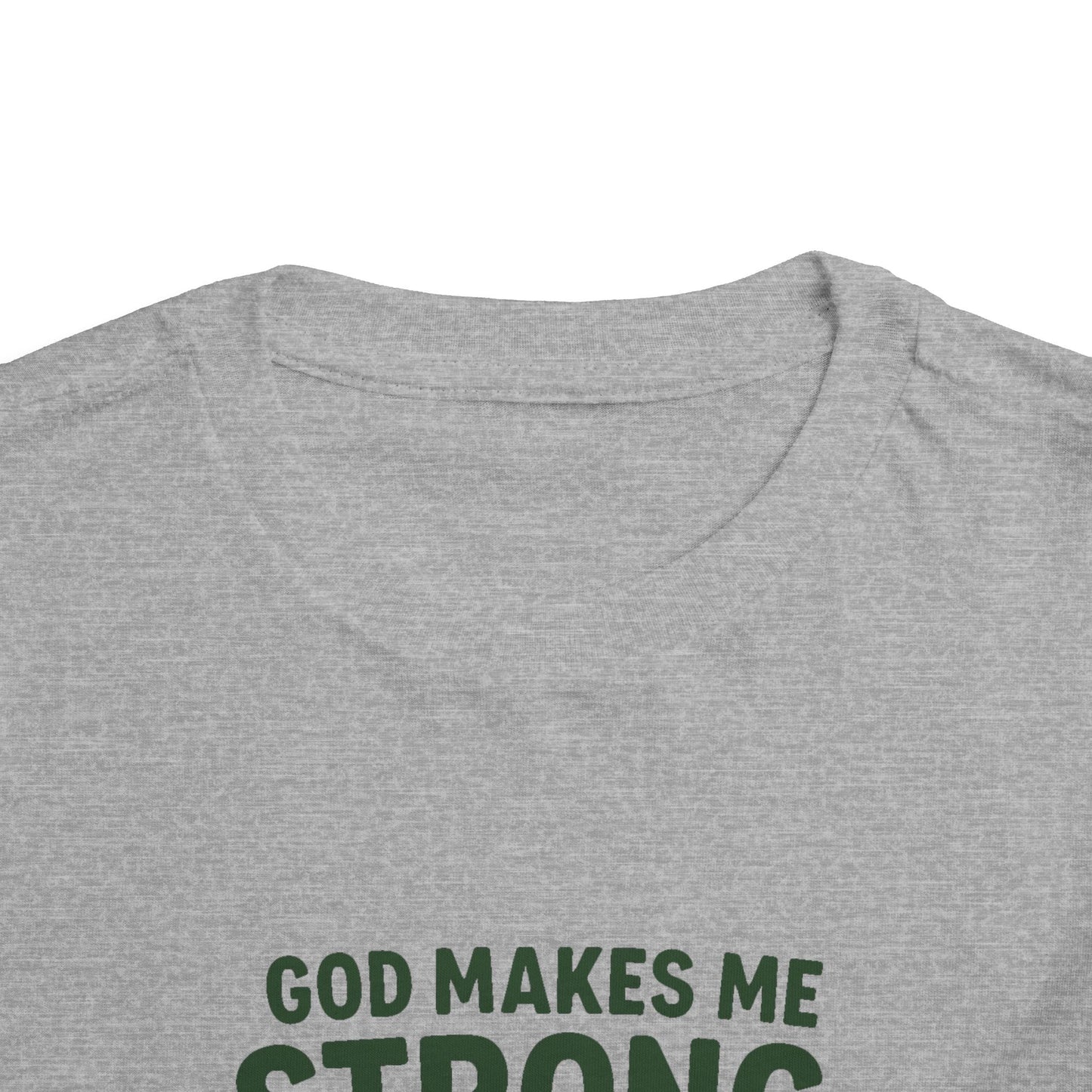Faith-Inspired Toddler Tee, God Makes Me Strong Shirt, Encouraging Kids T-Shirt, Christian Youth Tee, Playtime and Church Outfit