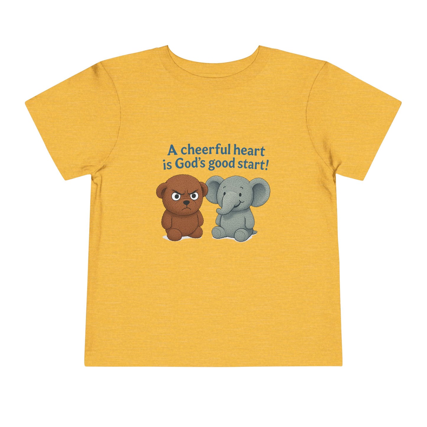 Toddler Short Sleeve Tee - Cheerful Heart Design, Kids Gift, Cute T-Shirt, Toddler Fashion, Playdate Essentials, Christian Apparel
