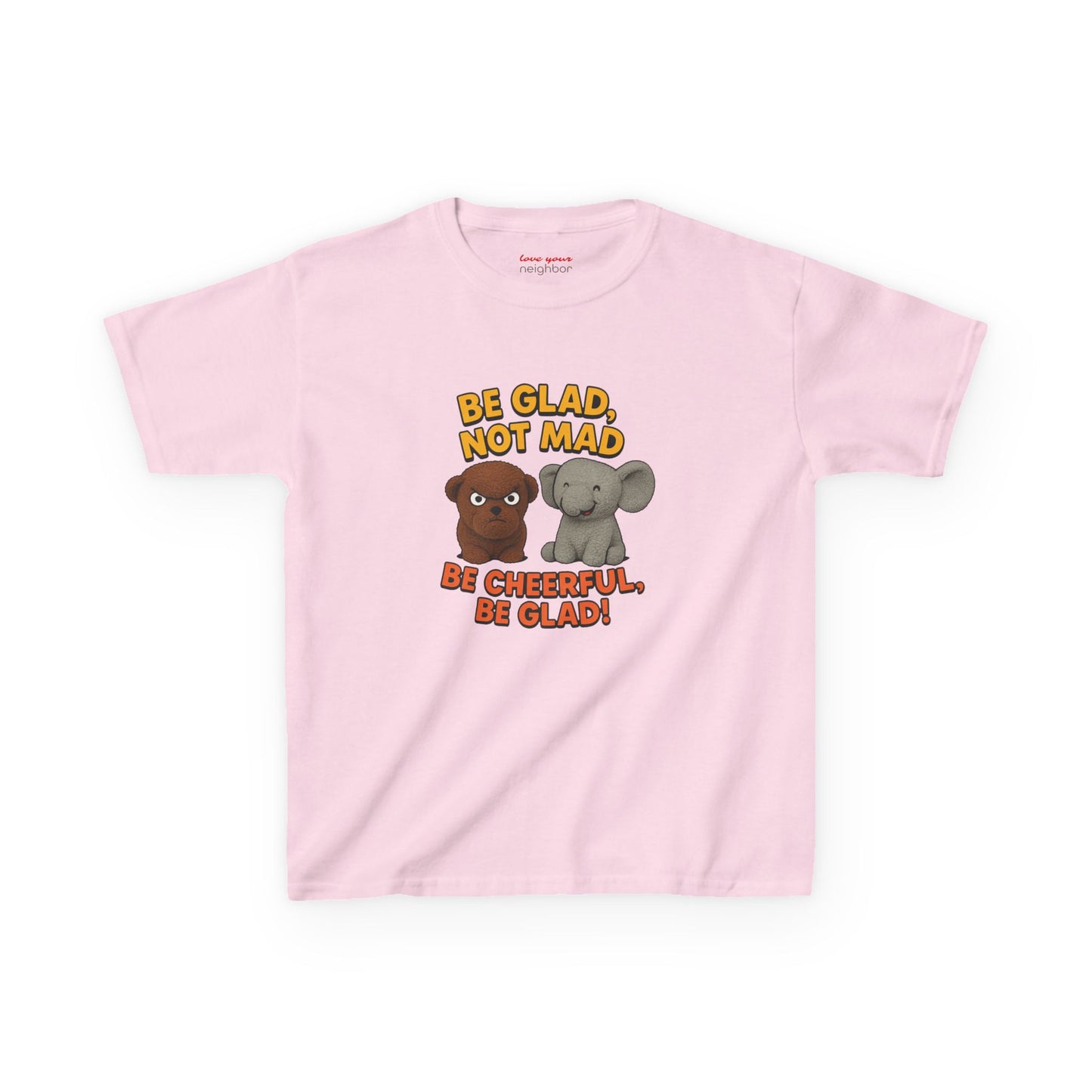 Kids Fun Graphic Tee - Be Glad Not Mad, Cheerful Humor Shirt, Birthday Gift, Playful Attire, Summer Wear, Kids Party Tee