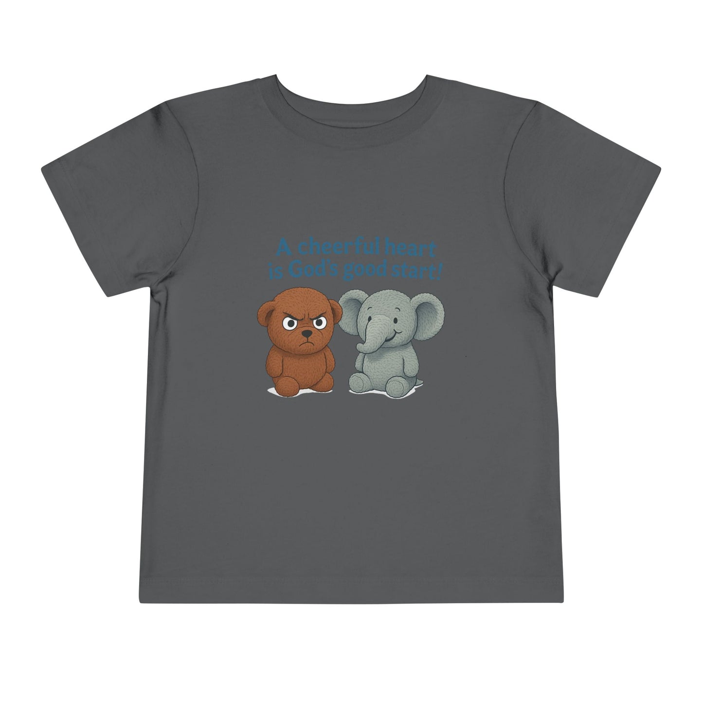 Toddler Short Sleeve Tee - Cheerful Heart Design, Kids Gift, Cute T-Shirt, Toddler Fashion, Playdate Essentials, Christian Apparel
