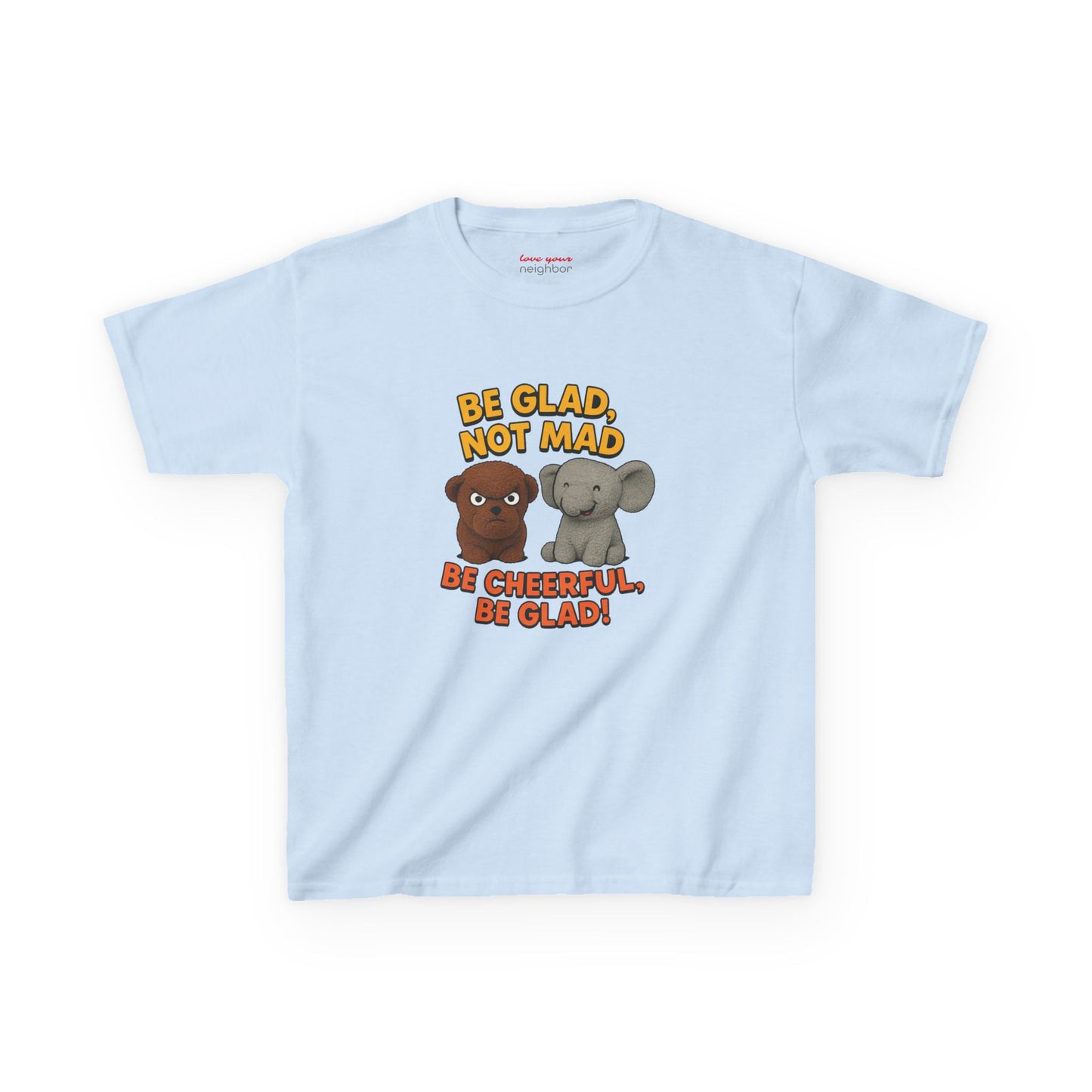 Kids Fun Graphic Tee - Be Glad Not Mad, Cheerful Humor Shirt, Birthday Gift, Playful Attire, Summer Wear, Kids Party Tee
