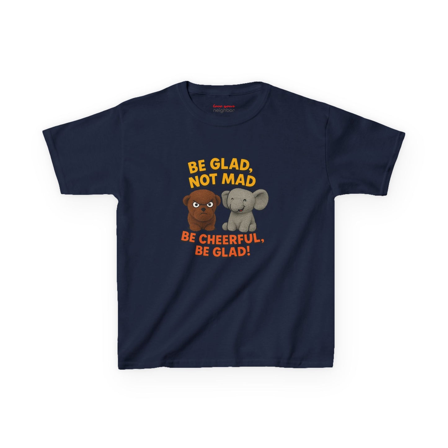 Kids Fun Graphic Tee - Be Glad Not Mad, Cheerful Humor Shirt, Birthday Gift, Playful Attire, Summer Wear, Kids Party Tee