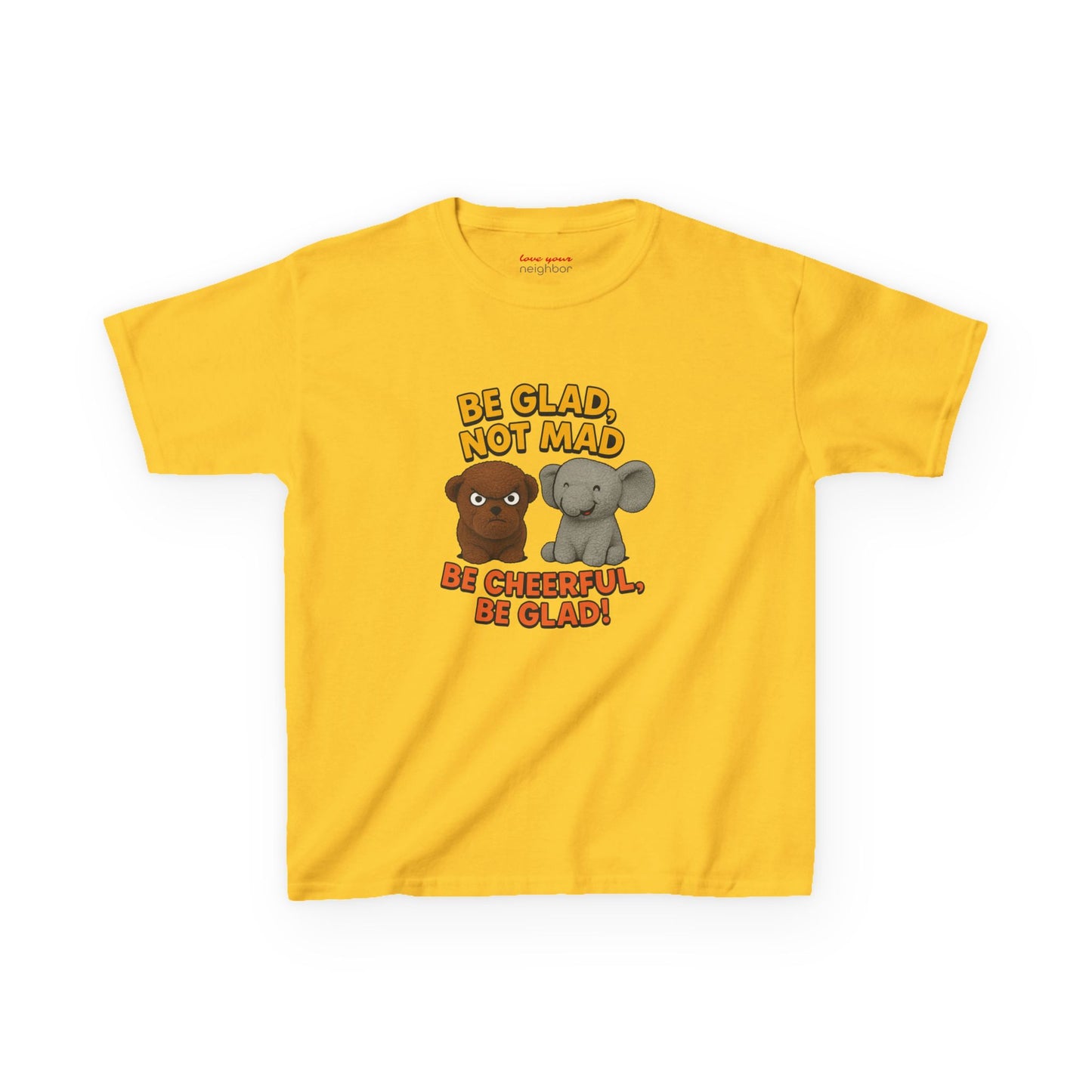 Kids Fun Graphic Tee - Be Glad Not Mad, Cheerful Humor Shirt, Birthday Gift, Playful Attire, Summer Wear, Kids Party Tee