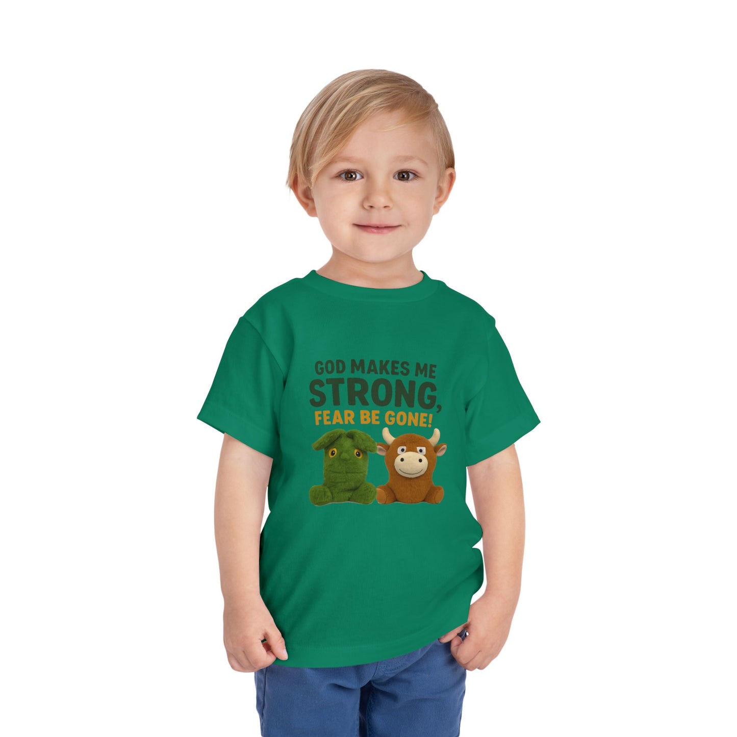 Faith-Inspired Toddler Tee, God Makes Me Strong Shirt, Encouraging Kids T-Shirt, Christian Youth Tee, Playtime and Church Outfit