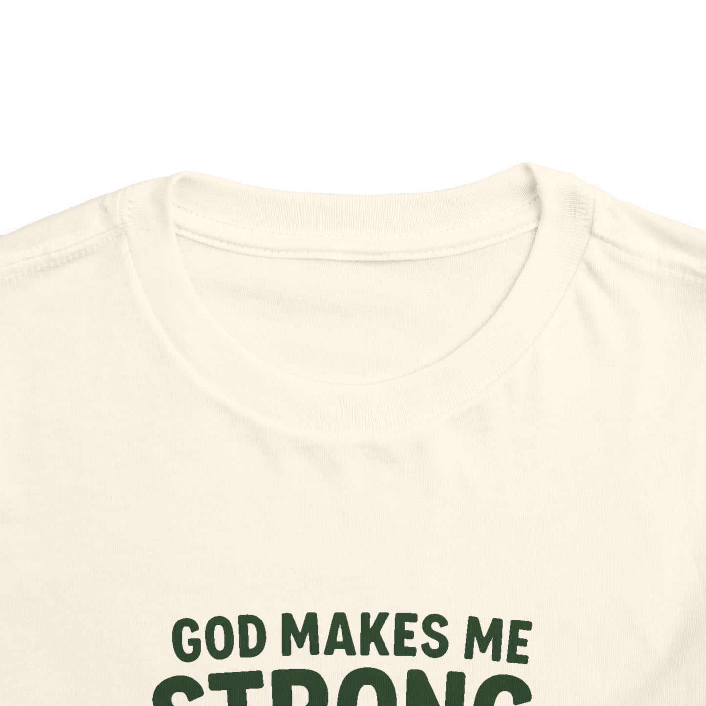Faith-Inspired Toddler Tee, God Makes Me Strong Shirt, Encouraging Kids T-Shirt, Christian Youth Tee, Playtime and Church Outfit