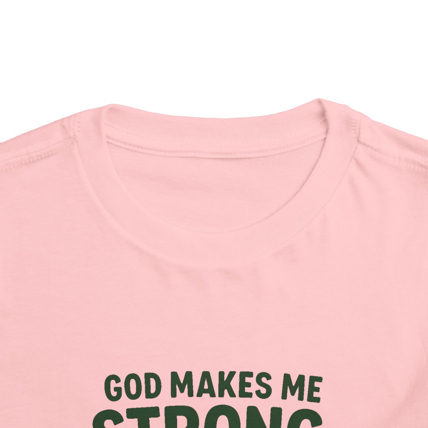 Faith-Inspired Toddler Tee, God Makes Me Strong Shirt, Encouraging Kids T-Shirt, Christian Youth Tee, Playtime and Church Outfit