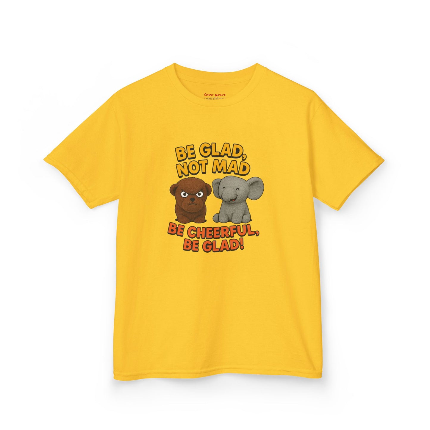 Kids Fun Graphic Tee - Be Glad Not Mad, Cheerful Humor Shirt, Birthday Gift, Playful Attire, Summer Wear, Kids Party Tee