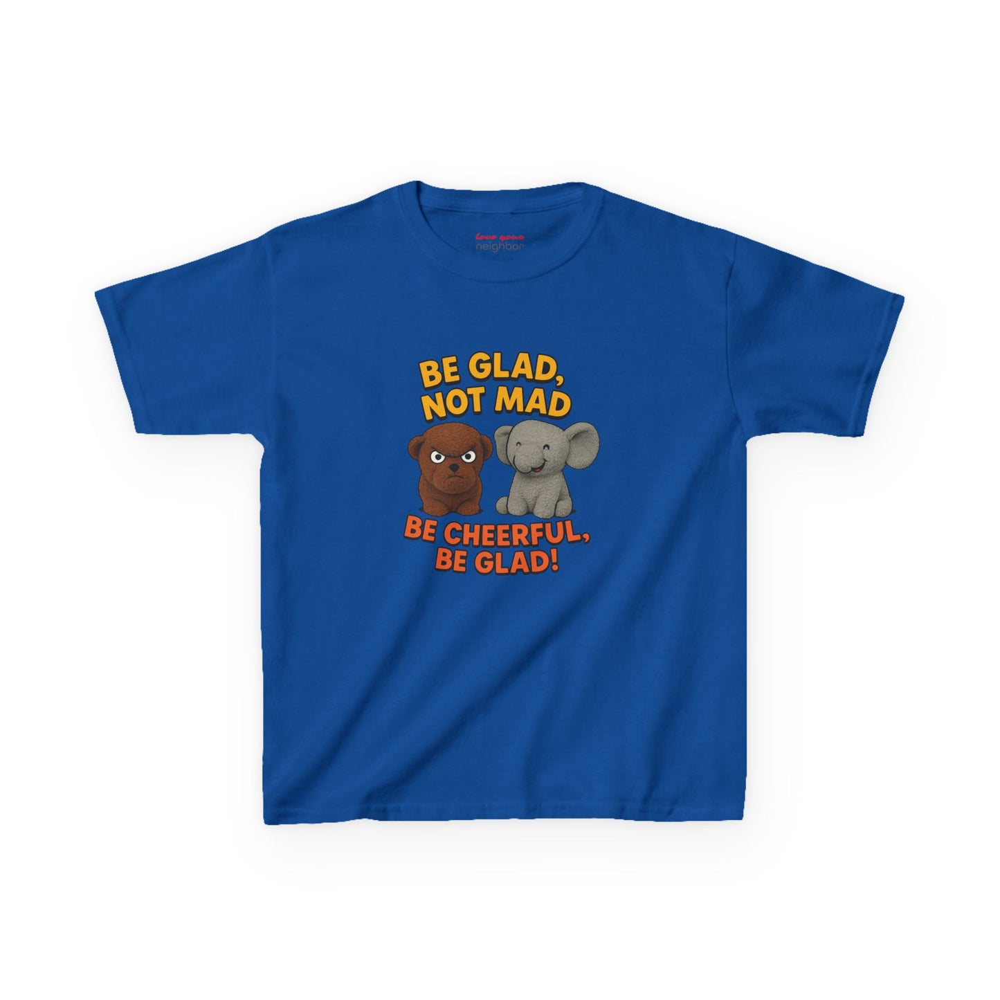 Kids Fun Graphic Tee - Be Glad Not Mad, Cheerful Humor Shirt, Birthday Gift, Playful Attire, Summer Wear, Kids Party Tee